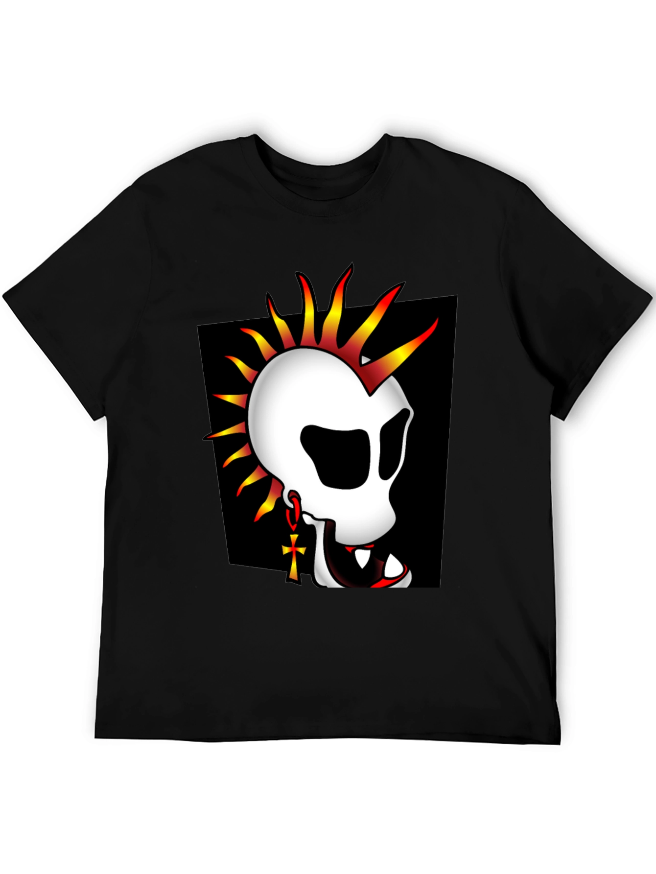 Punk Skull Graphic T-Shirt - Black