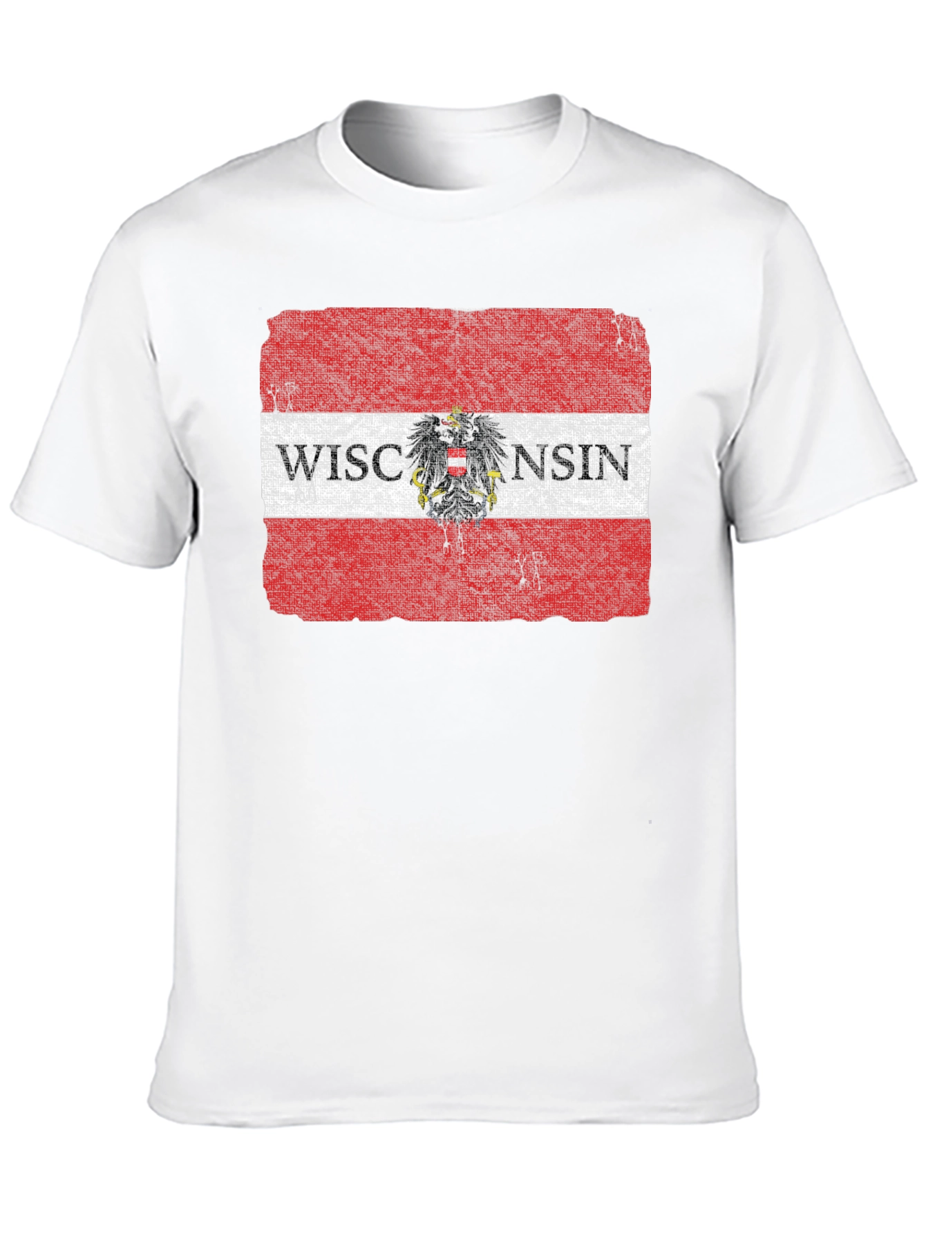 Wisconsin Flag Eagle Graphic T-Shirt - Black