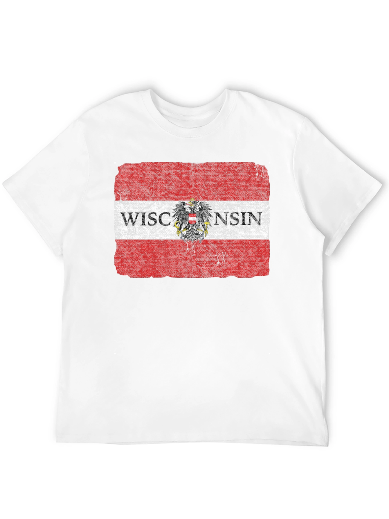 Wisconsin Flag Eagle Graphic T-Shirt - Black