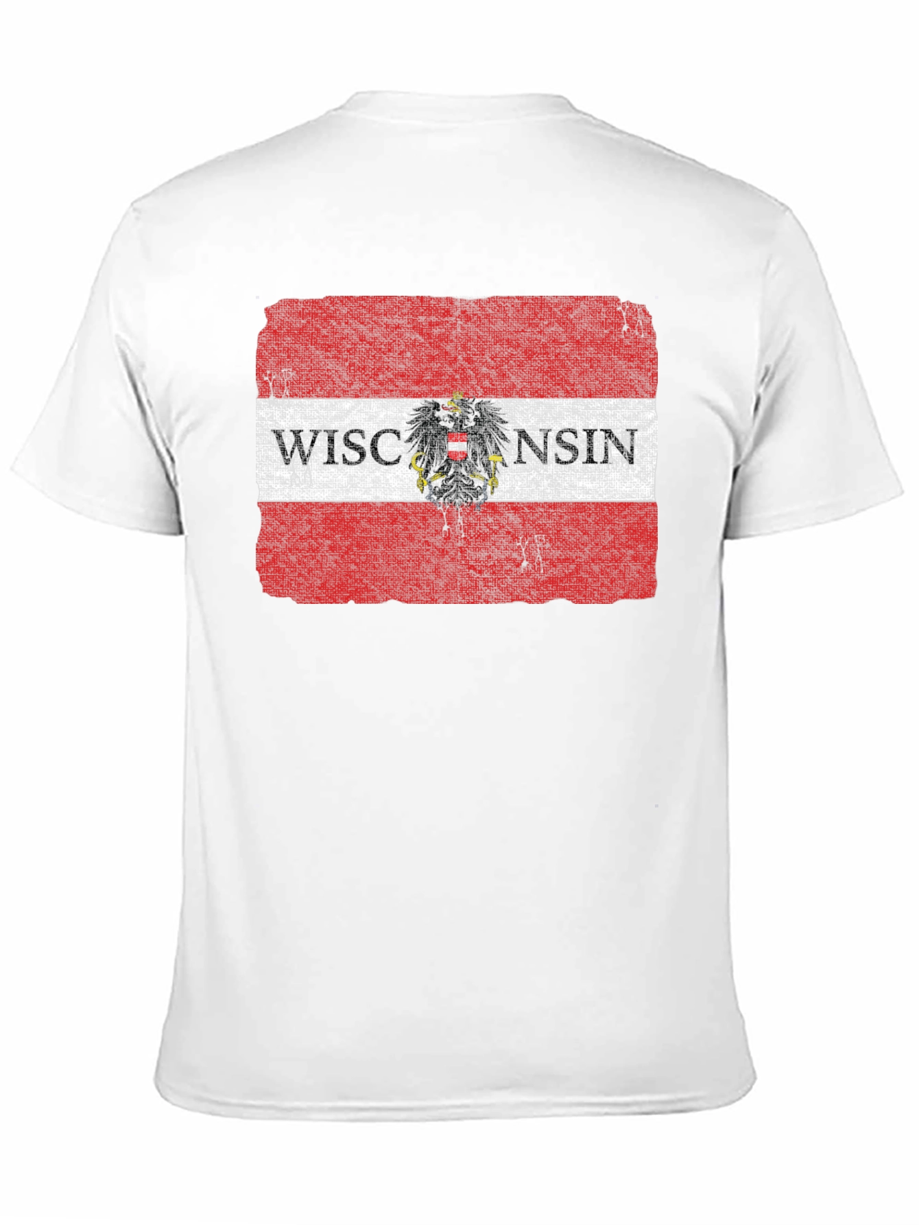 Wisconsin Flag Eagle Graphic T-Shirt - Black