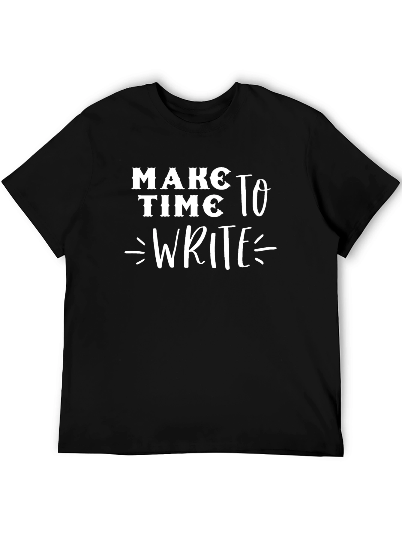Make Time To Write T-Shirt - Black Cotton Tee