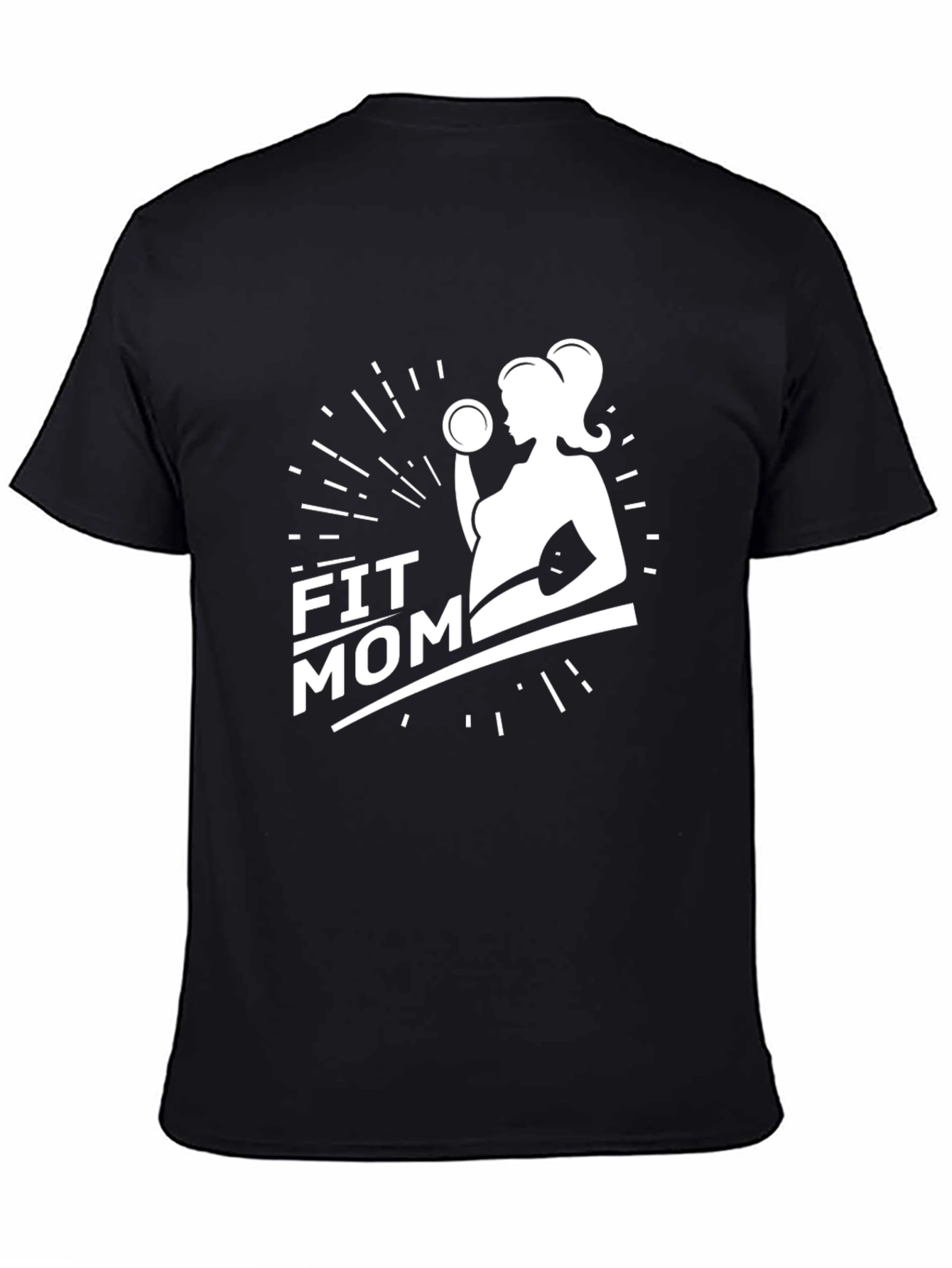 Fit Mom Graphic T-Shirt - Black Fitness Pregnancy