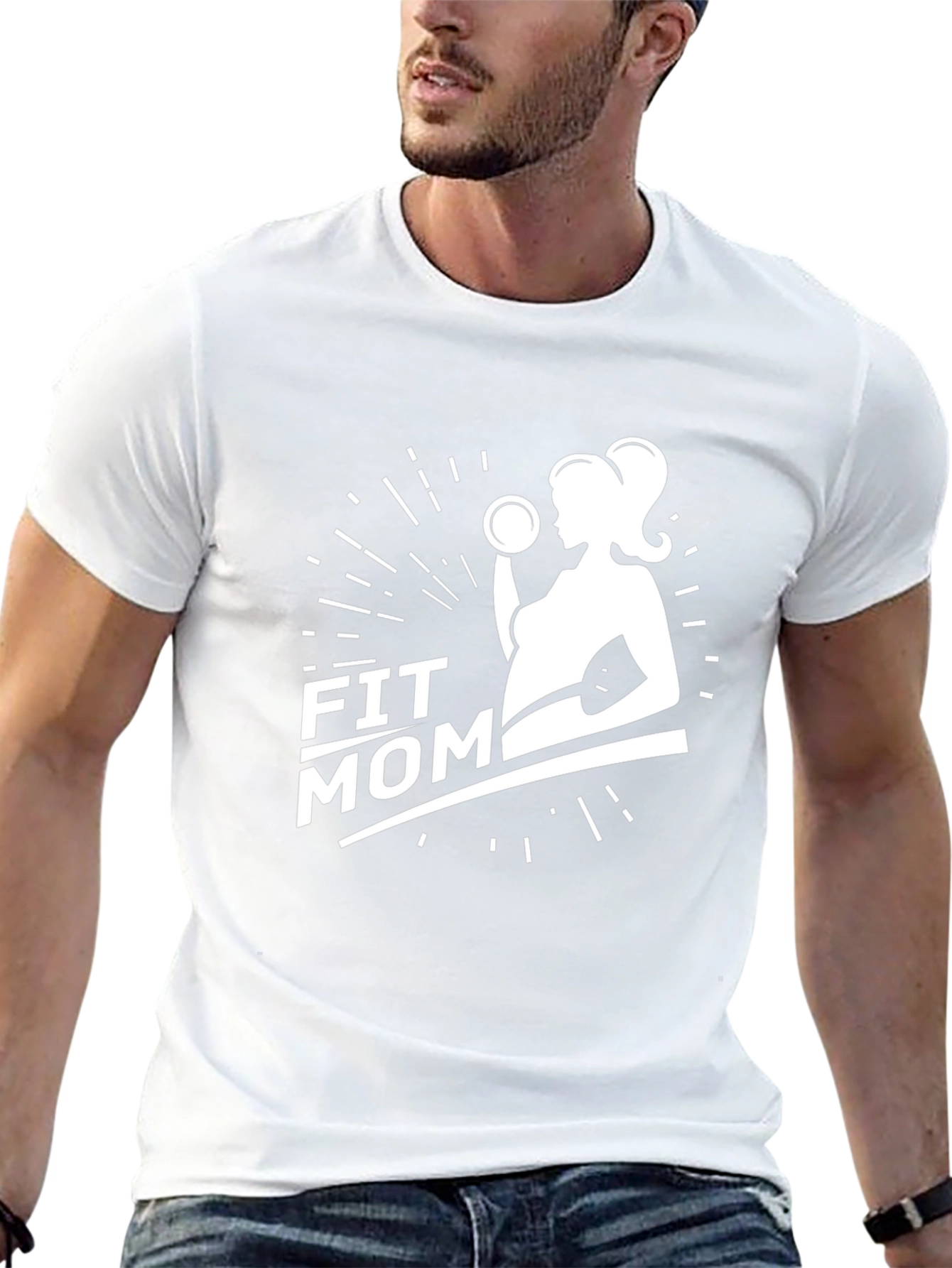Fit Mom Graphic T-Shirt - Black Fitness Pregnancy