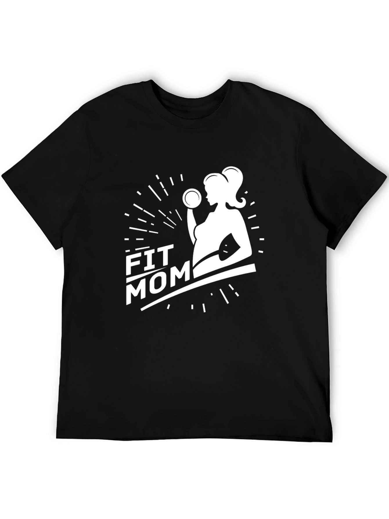 Fit Mom Graphic T-Shirt - Black Fitness Pregnancy
