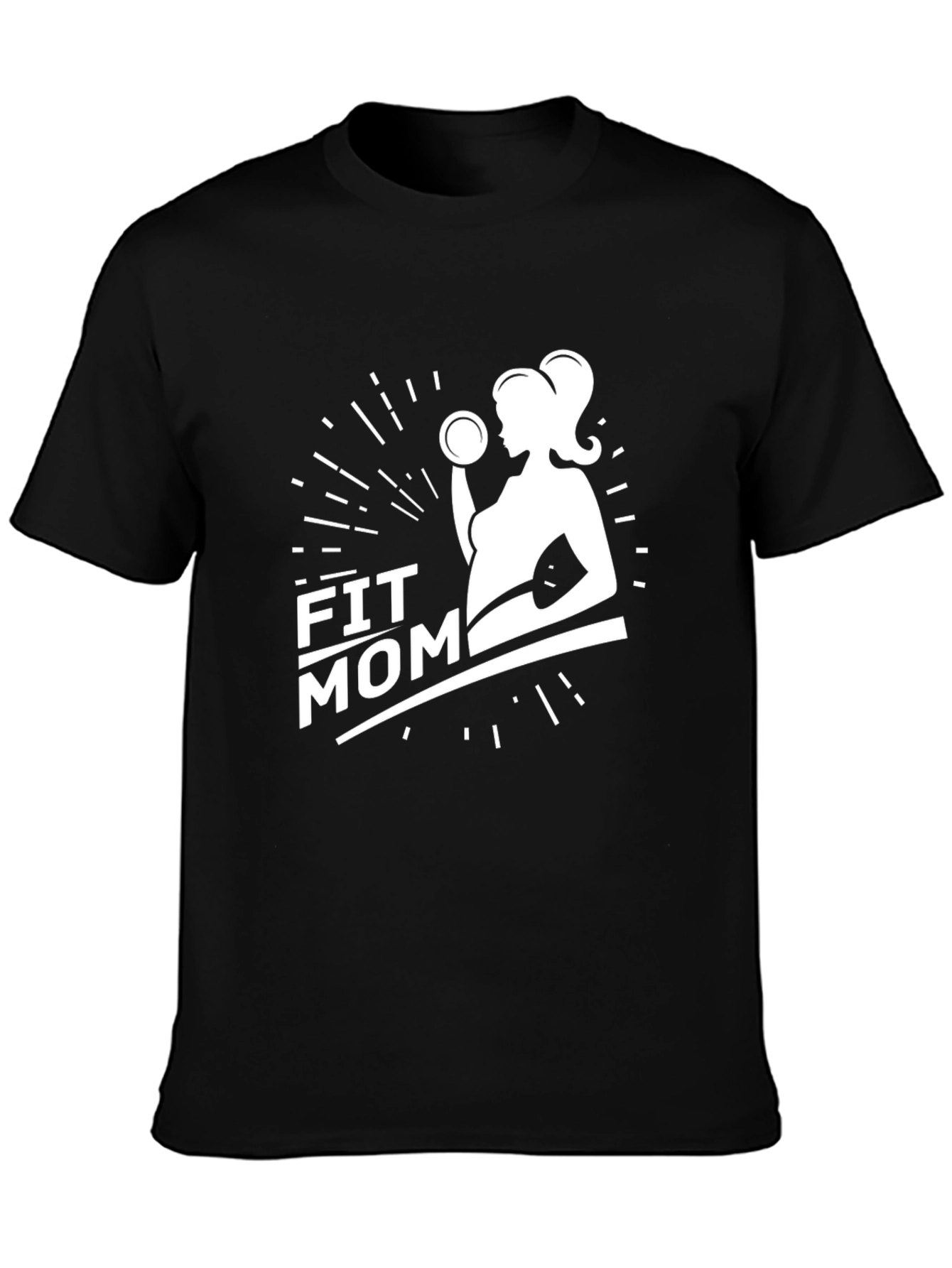 Fit Mom Graphic T-Shirt - Black Fitness Pregnancy