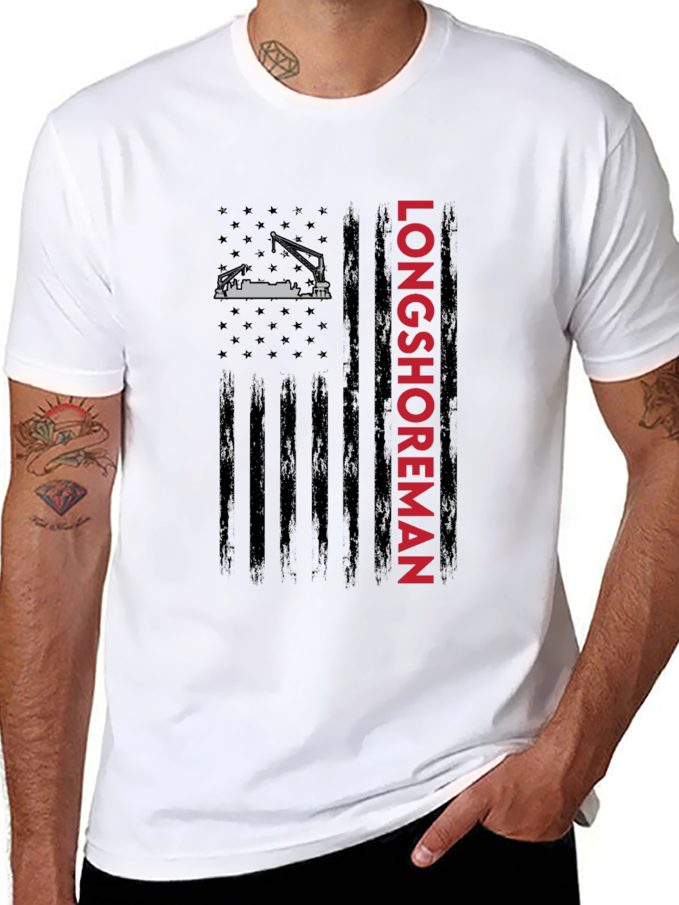 Longshoreman American Flag Graphic Tee