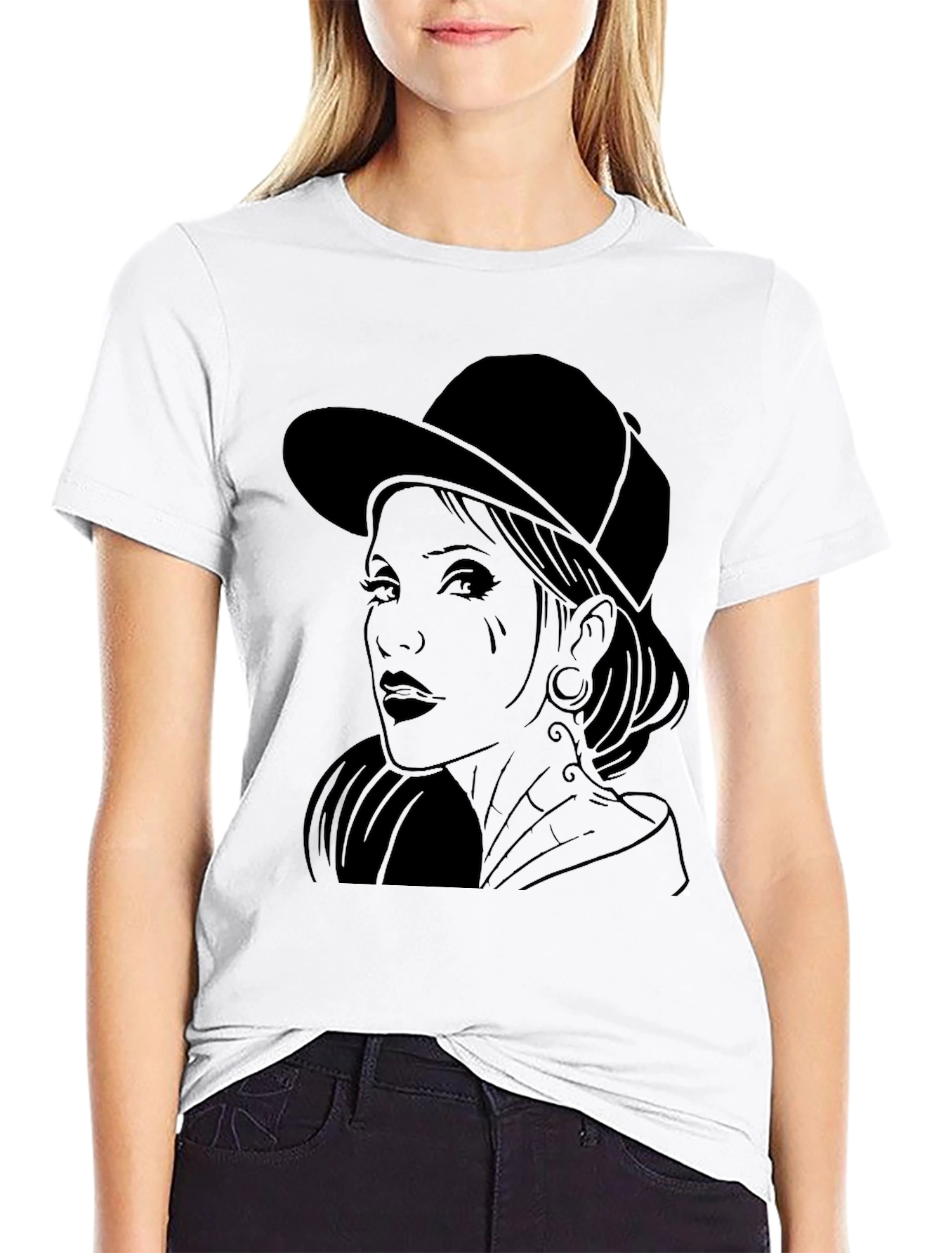 Graphic Tee - Woman in Hat