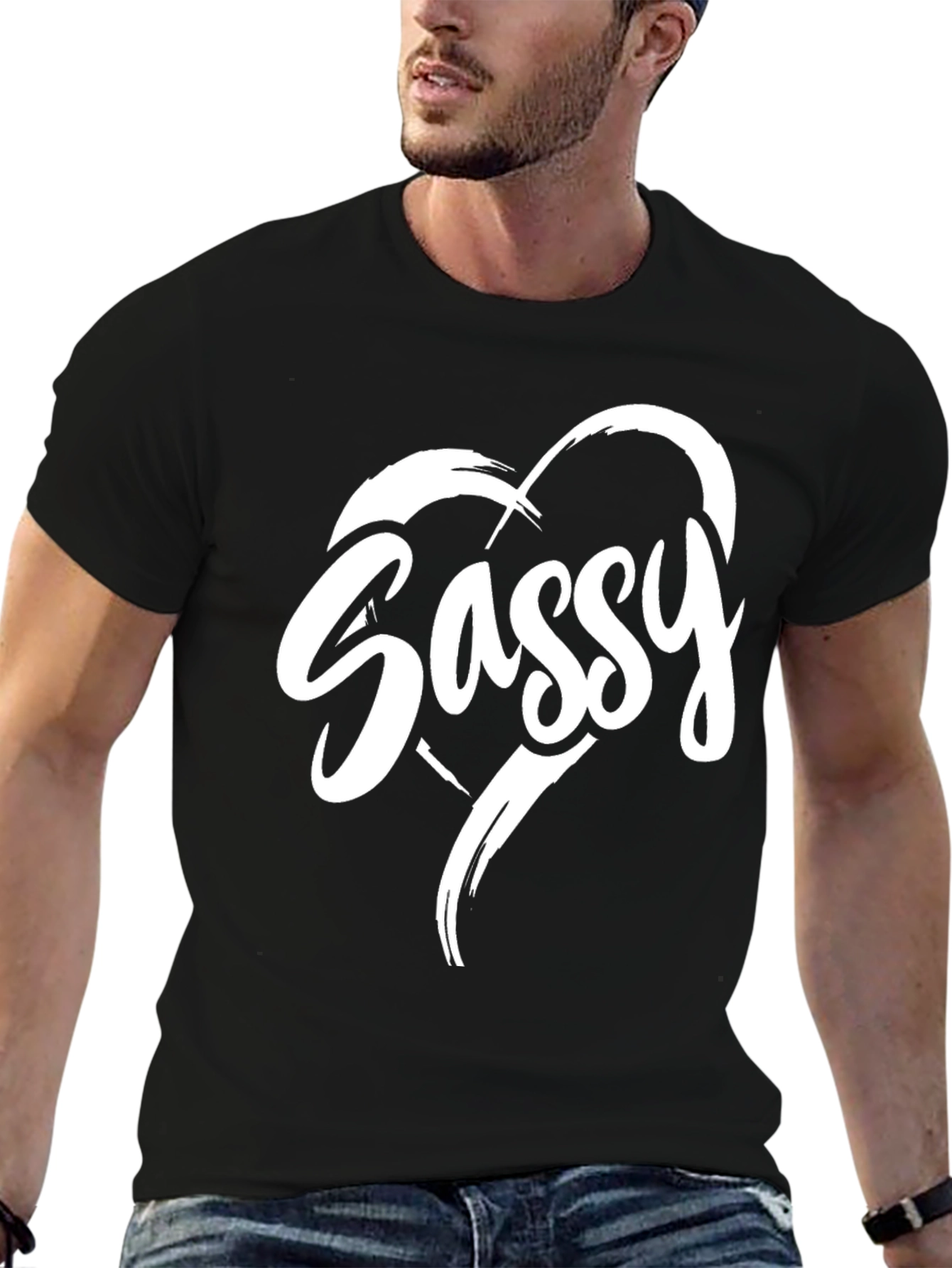 Sassy Heart Graphic Tee - Stylish Black T-Shirt