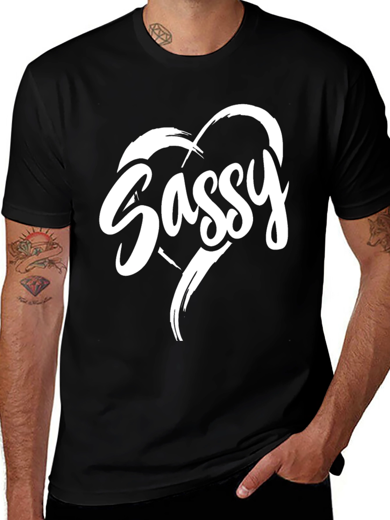 Sassy Heart Graphic Tee - Stylish Black T-Shirt