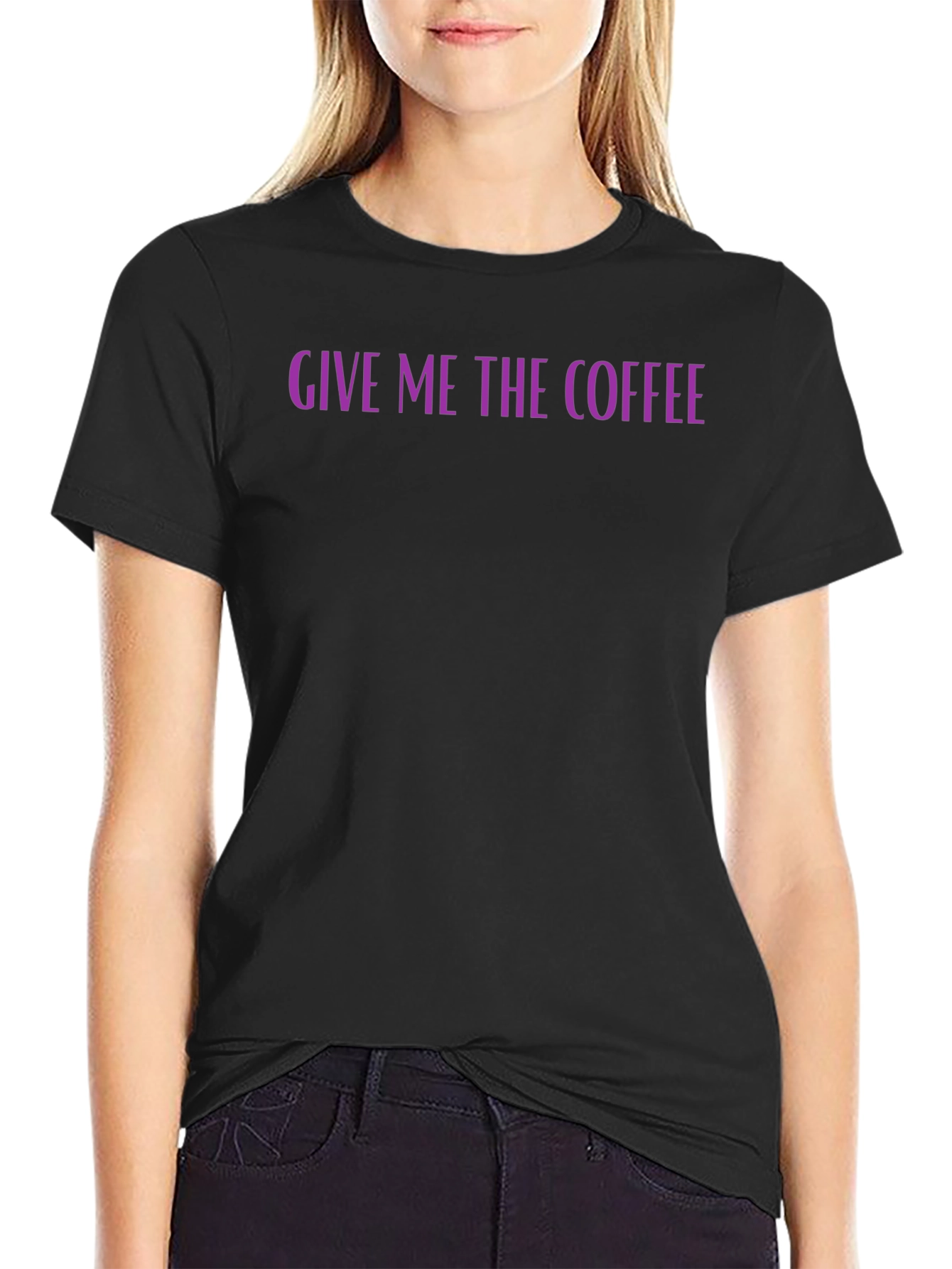 Give Me The Coffee Graphic Tee - Black