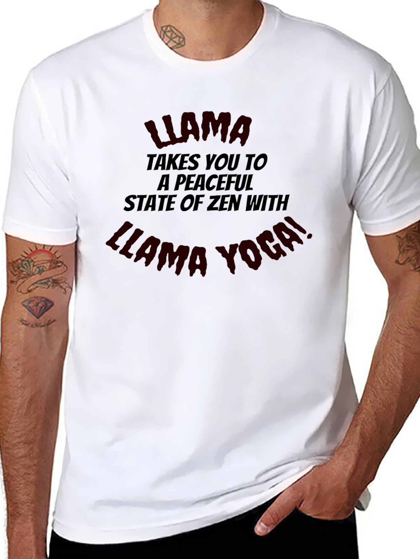 Llama Yoga T-Shirt - Zen State Cotton Tee