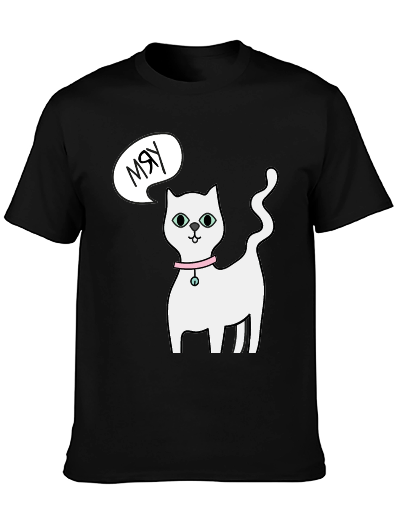 Funny Cat Meow T-Shirt - Cute Cartoon Kitten