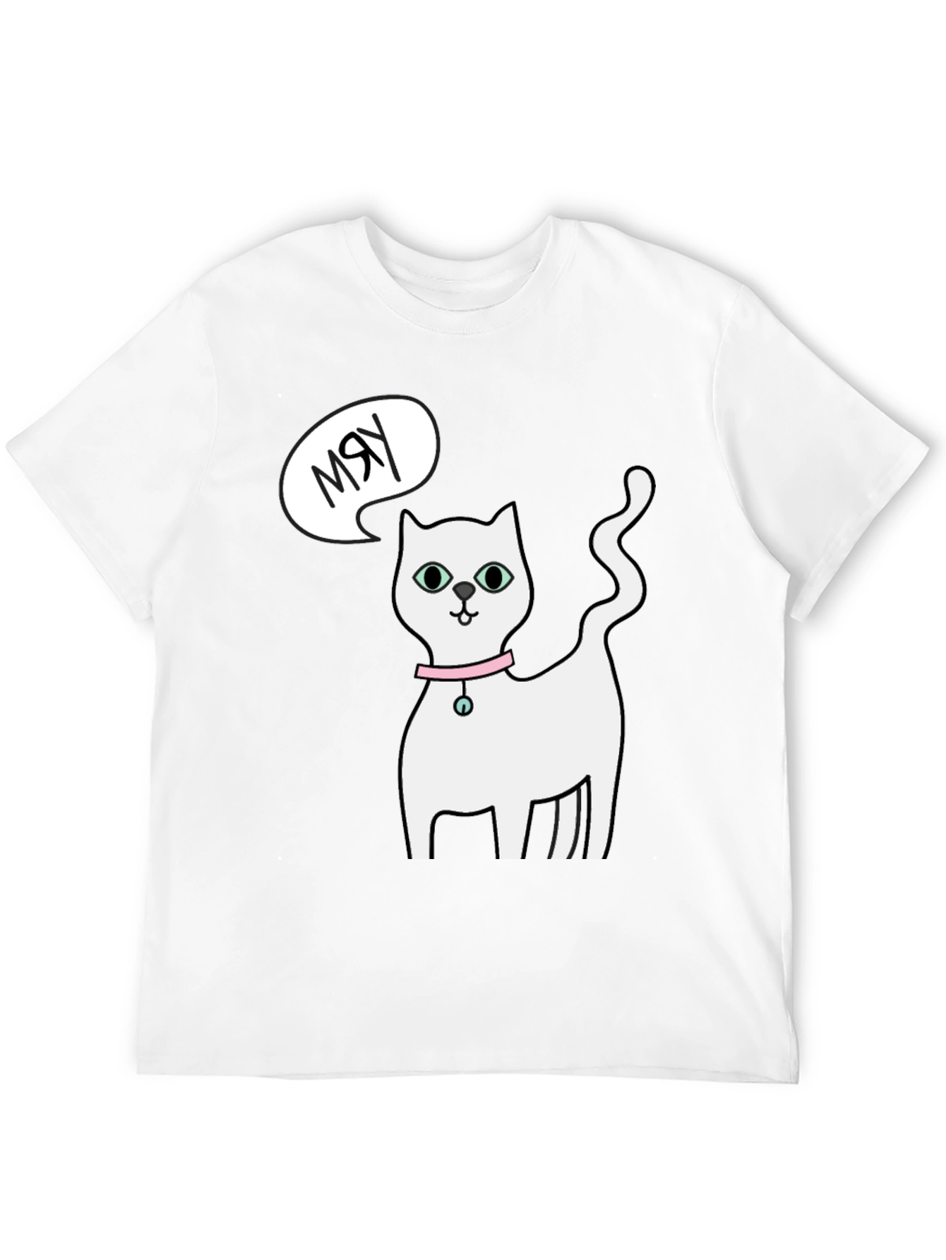 Funny Cat Meow T-Shirt - Cute Cartoon Kitten