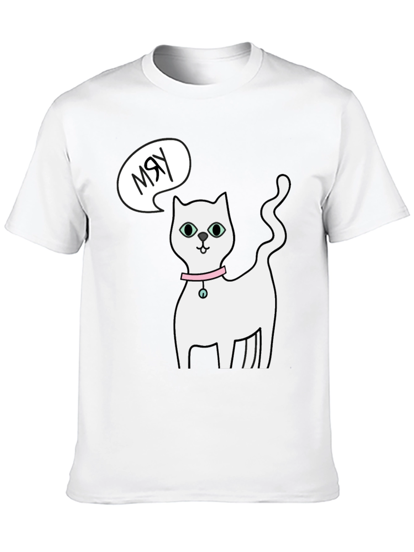 Funny Cat Meow T-Shirt - Cute Cartoon Kitten