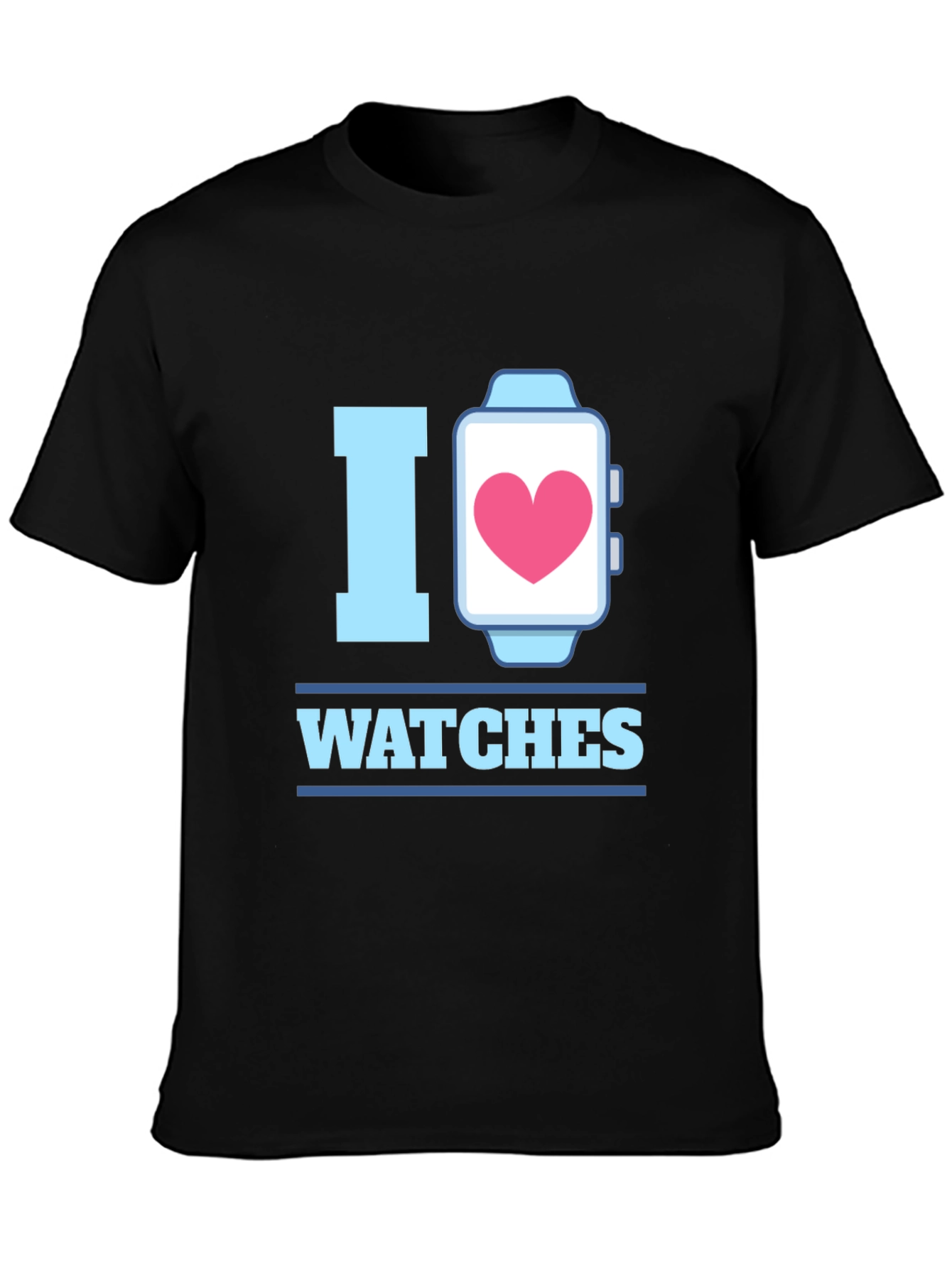 I Heart Watches Graphic T-Shirt - Black Cotton Tee