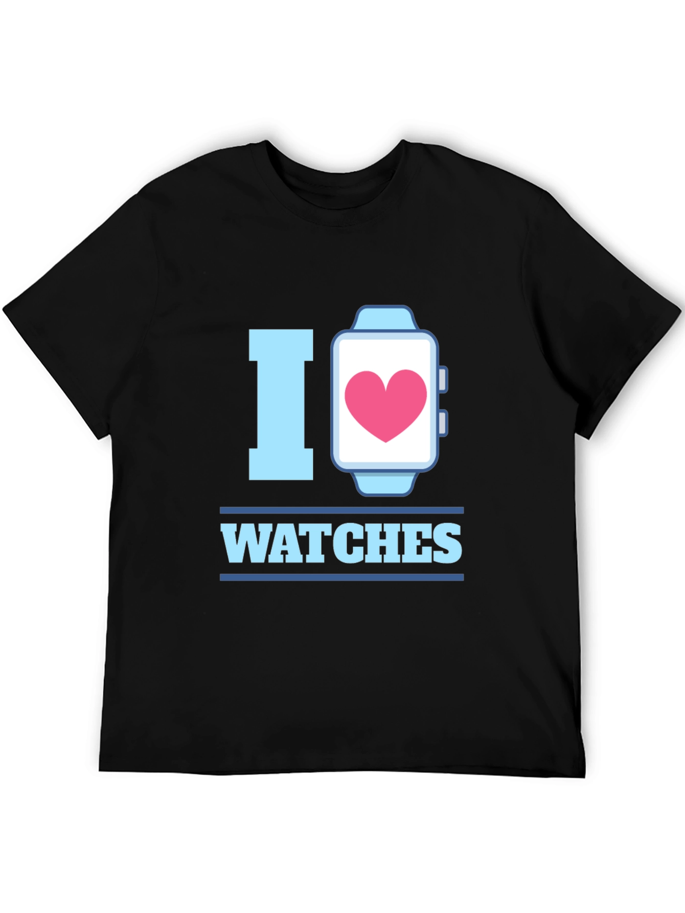 I Heart Watches Graphic T-Shirt - Black Cotton Tee