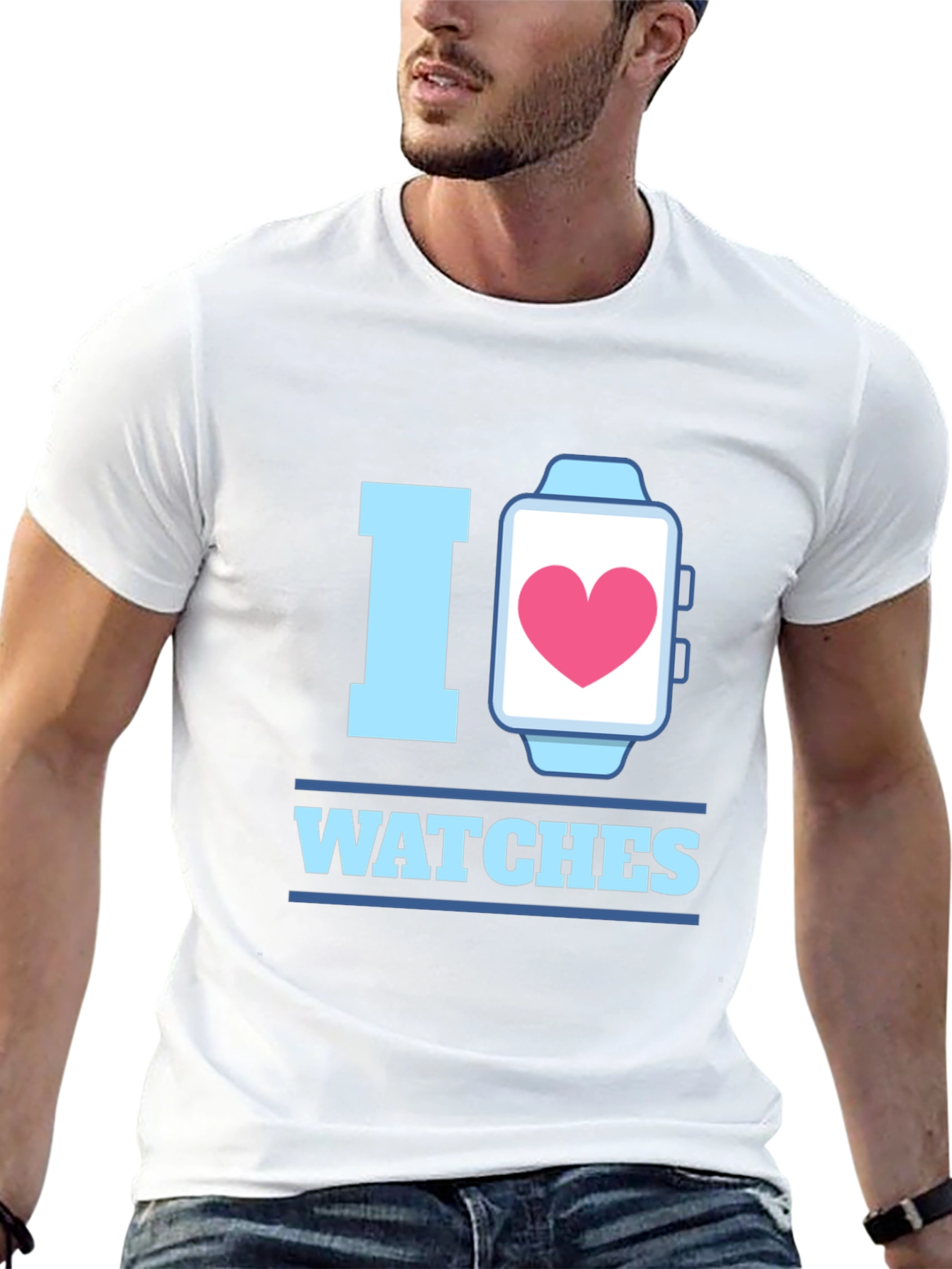 I Heart Watches Graphic T-Shirt - Black Cotton Tee