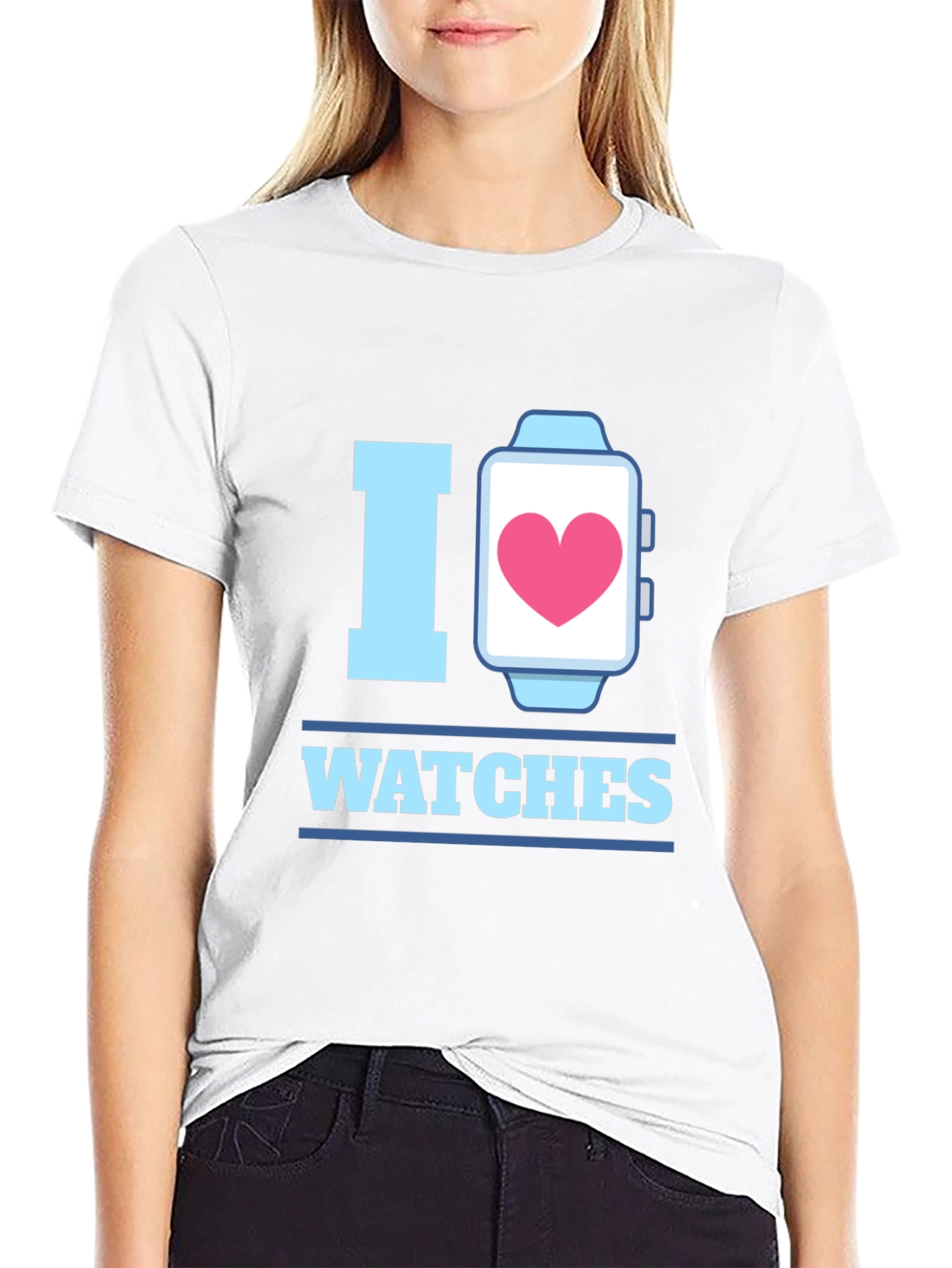I Heart Watches Graphic T-Shirt - Black Cotton Tee