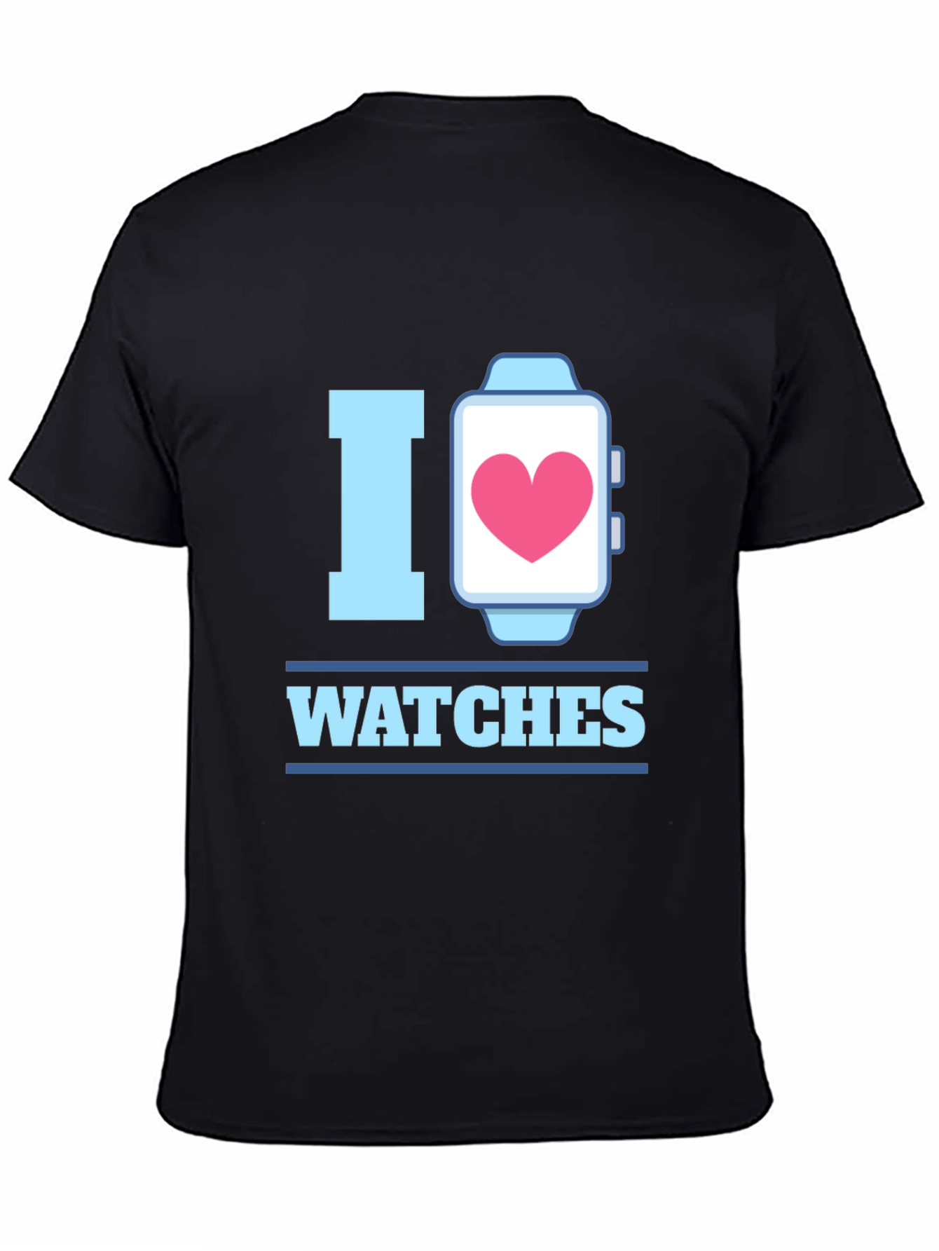 I Heart Watches Graphic T-Shirt - Black Cotton Tee