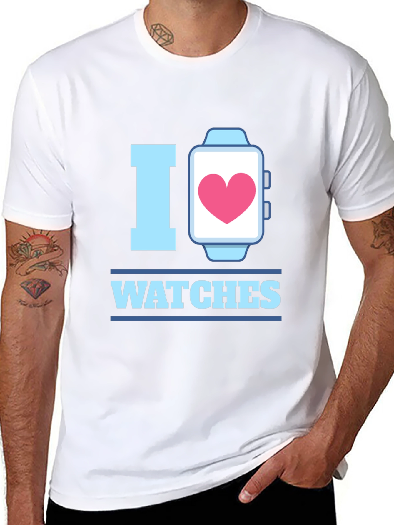 I Heart Watches Graphic T-Shirt - Black Cotton Tee