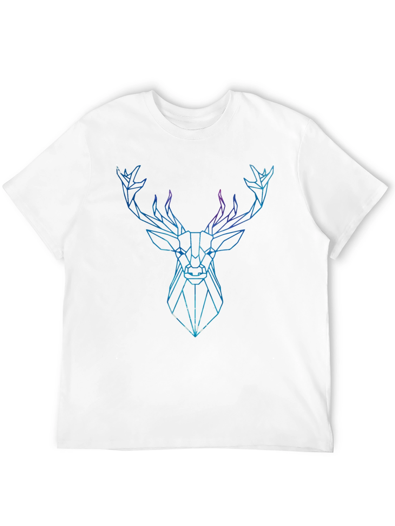 Geometric Deer Graphic Tee - Modern Animal Print Shirt