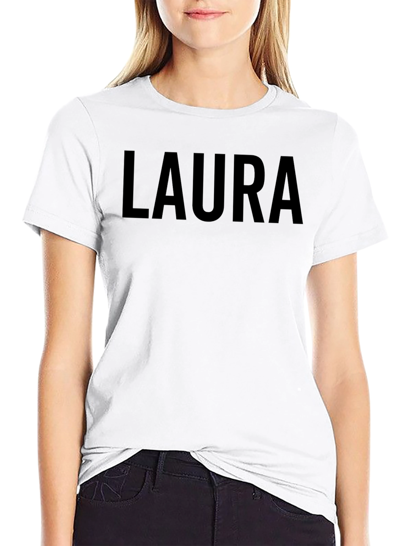 LAURA Printed Black T-Shirt - Casual Style