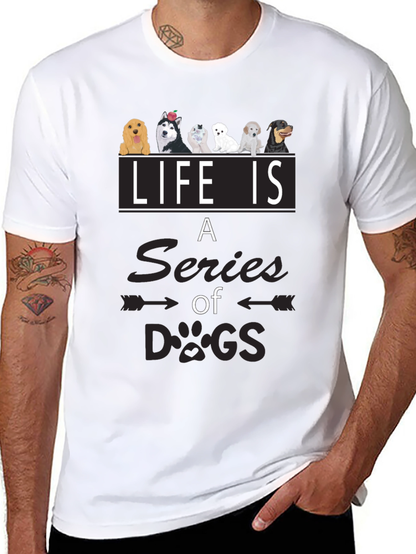 Life is a Series of Dogs Graphic T-Shirt