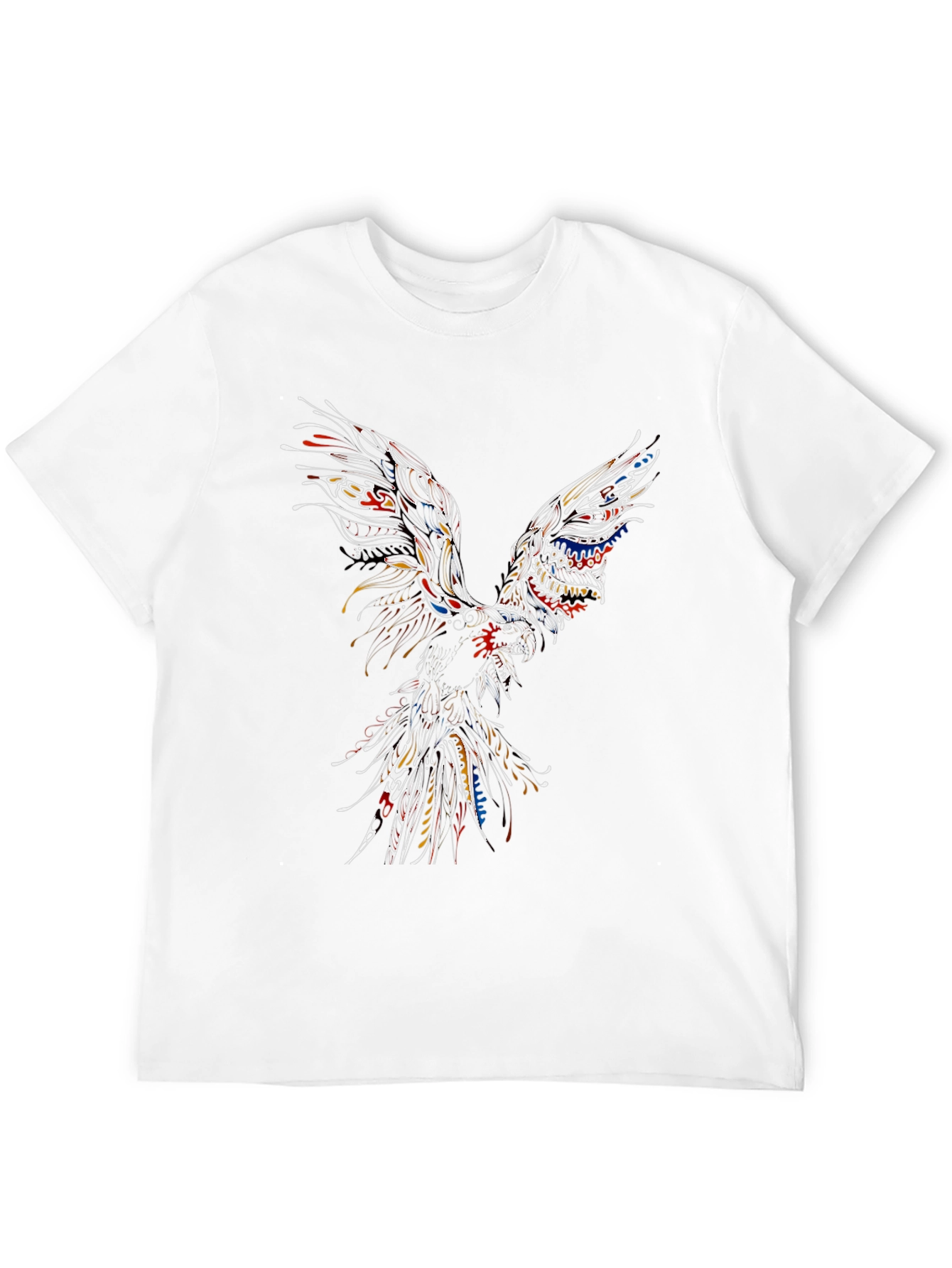 Abstract Phoenix Graphic Mens Black T-Shirt