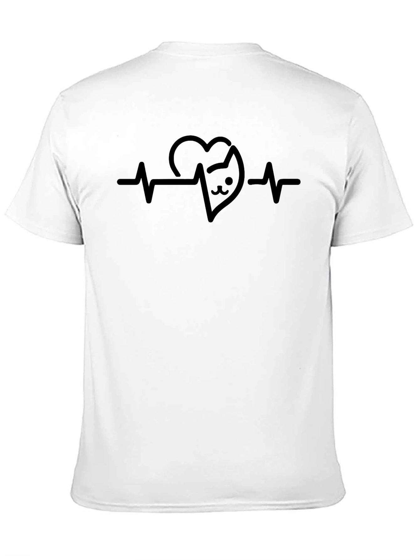 Cat Heartbeat T-Shirt - Unisex Black Tee