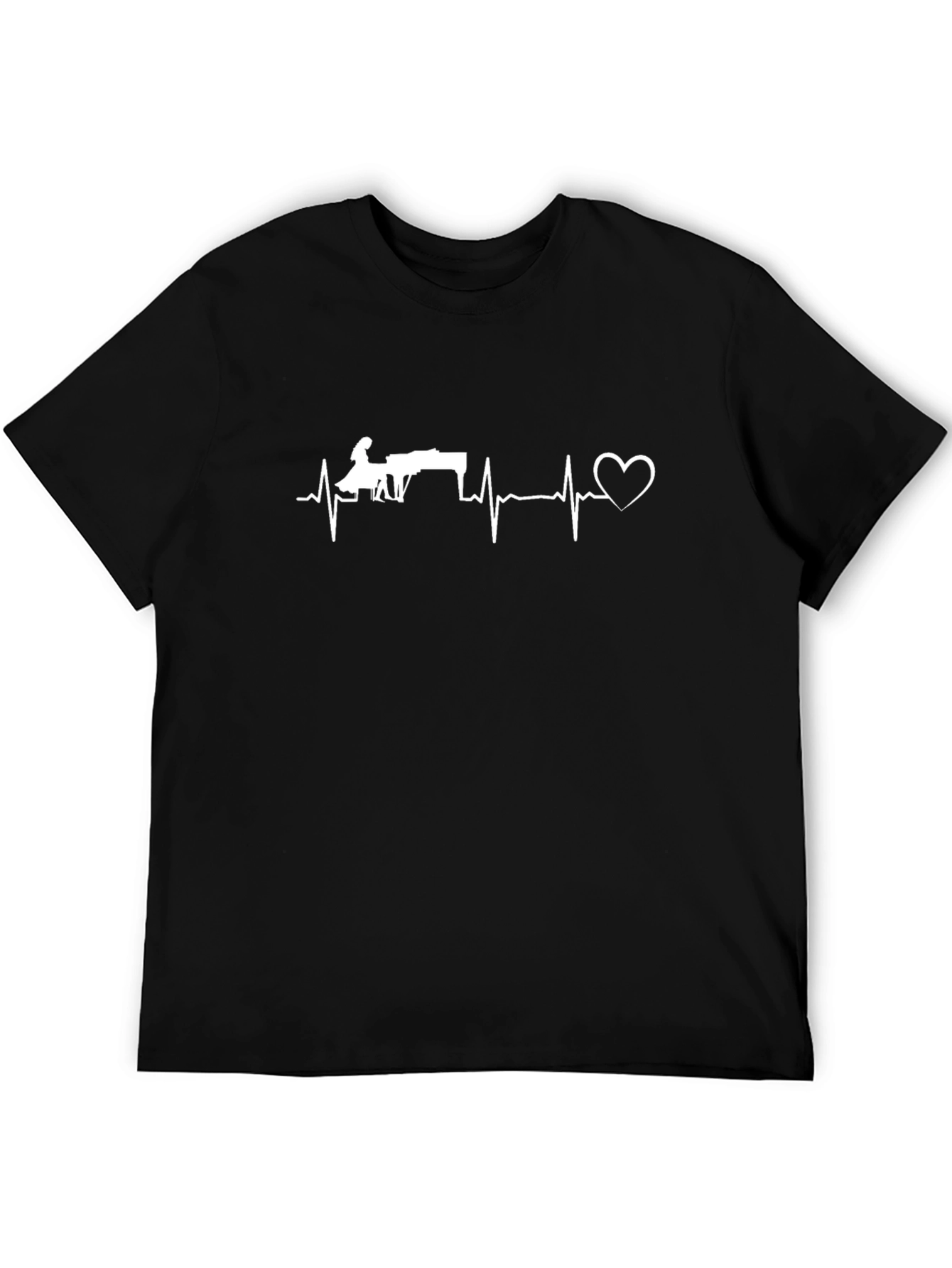Piano Heartbeat T-Shirt - Musician Love