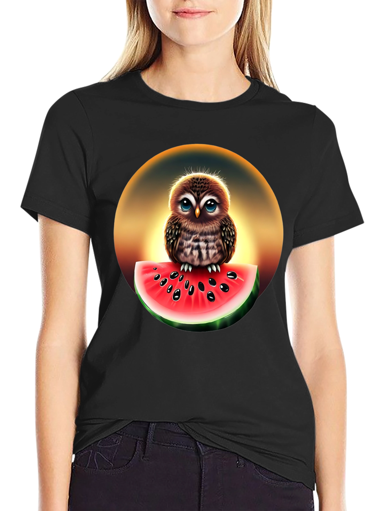 Owl Watermelon Graphic T-Shirt - Unisex