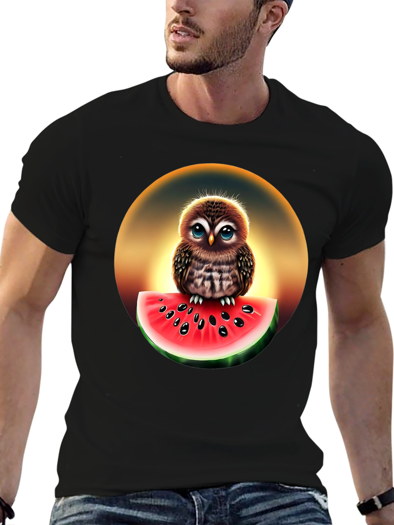 Owl Watermelon Graphic T-Shirt - Unisex