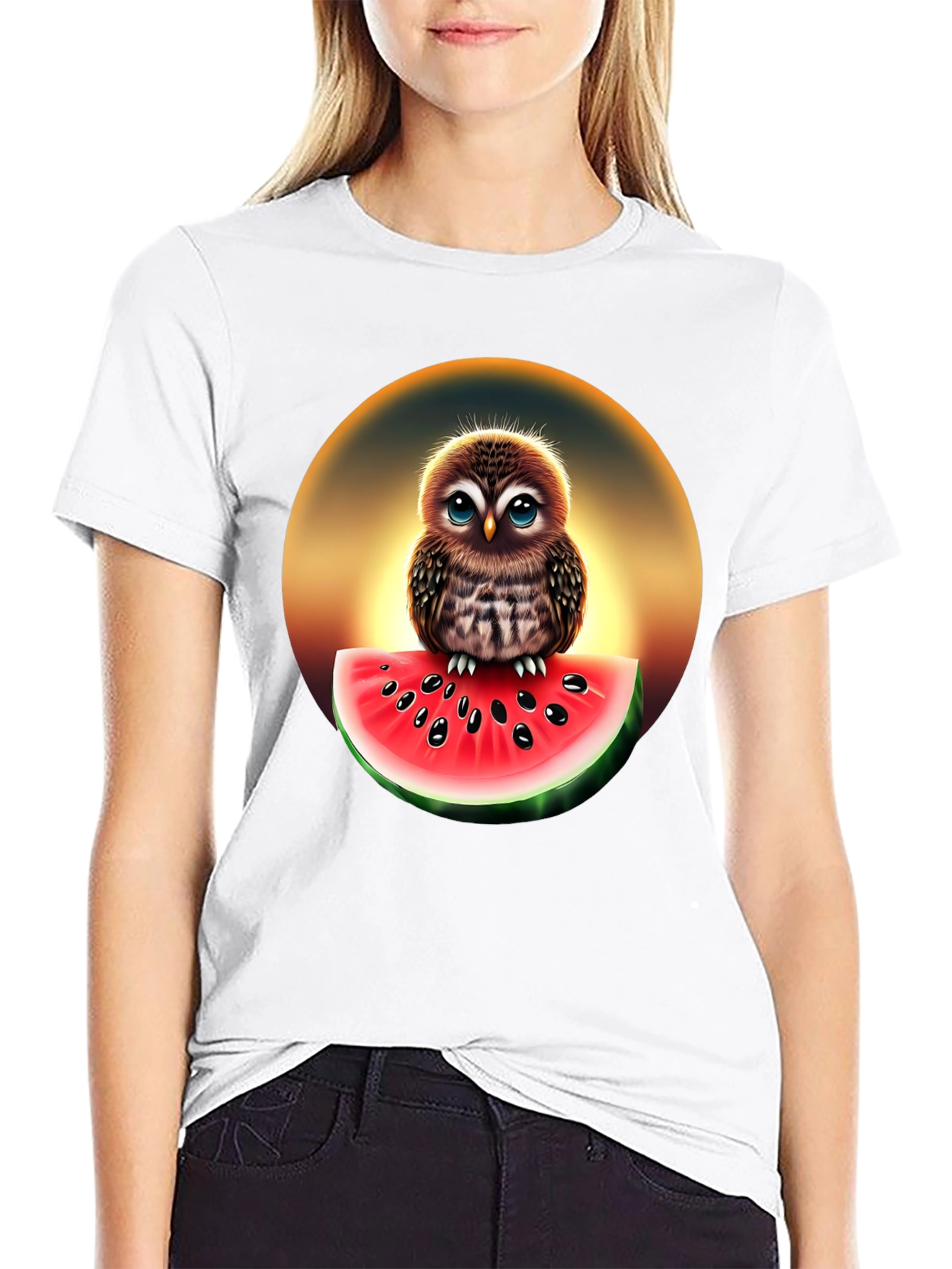 Owl Watermelon Graphic T-Shirt - Unisex