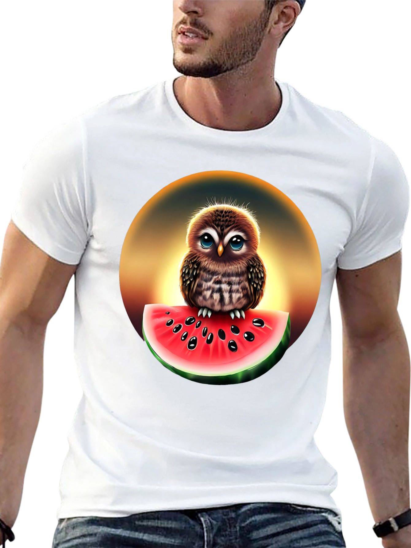 Owl Watermelon Graphic T-Shirt - Unisex