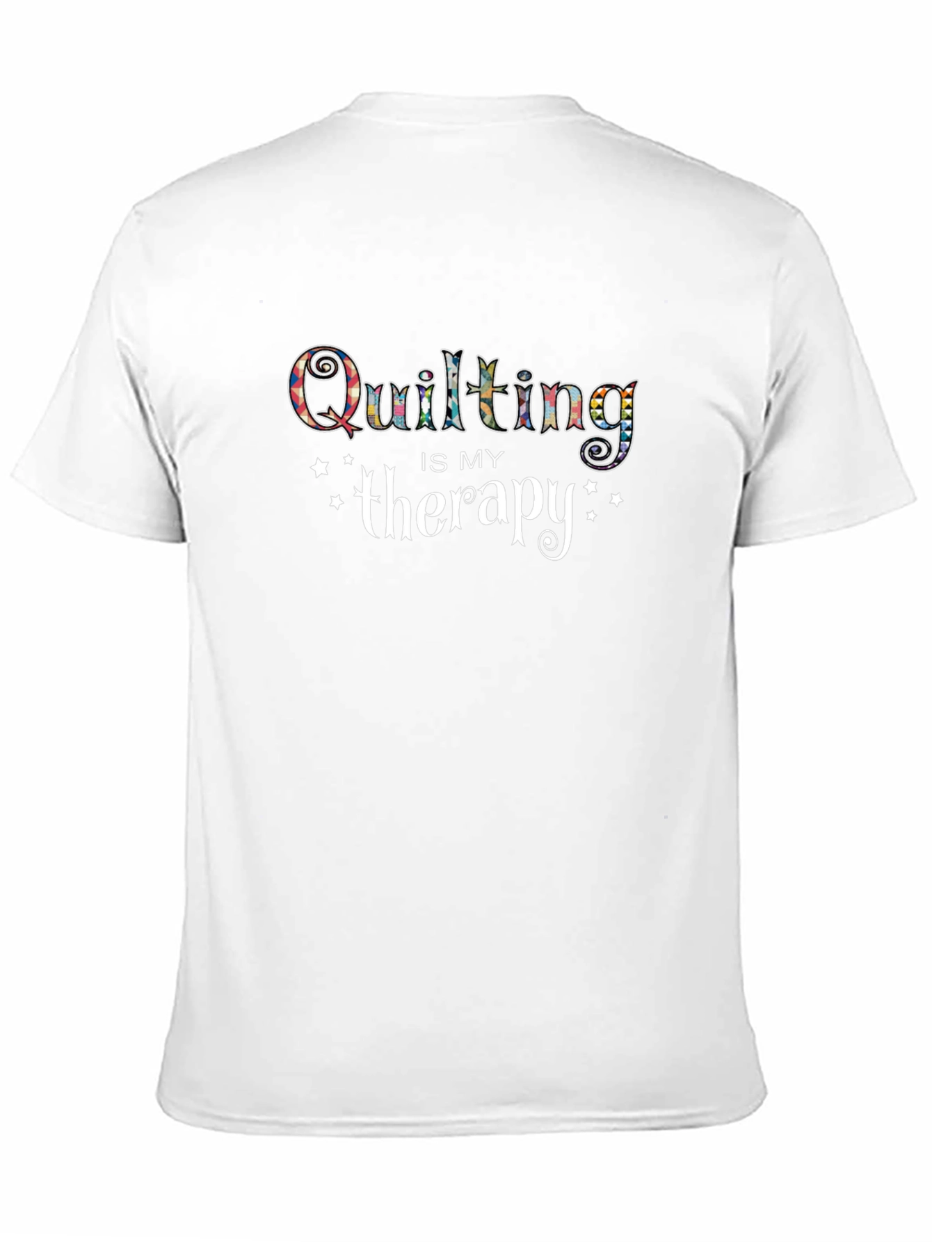 Quilting is My Therapy T-Shirt - Black Crew Neck