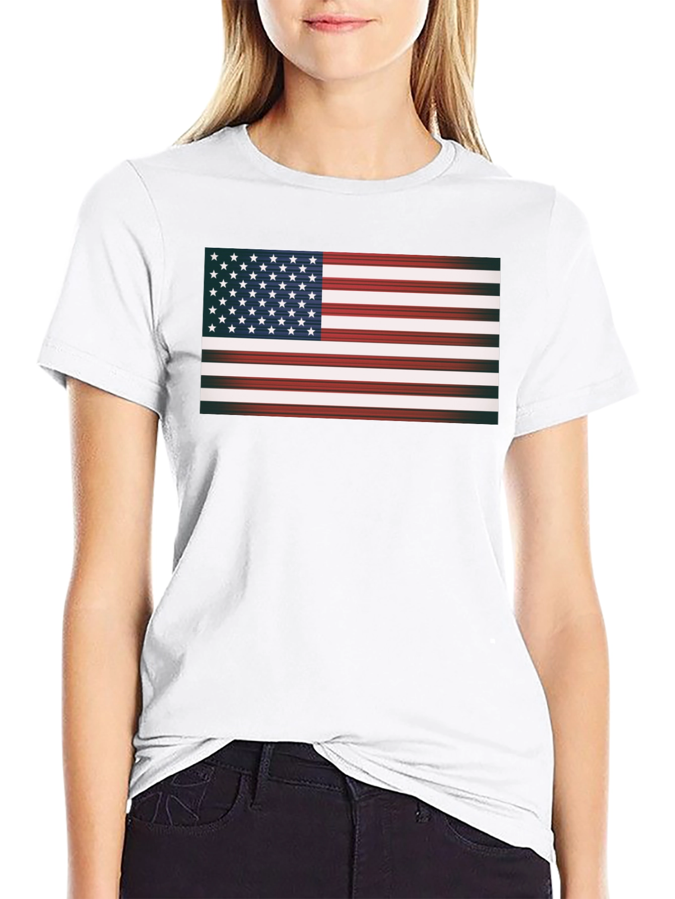American Flag Graphic Black T-Shirt