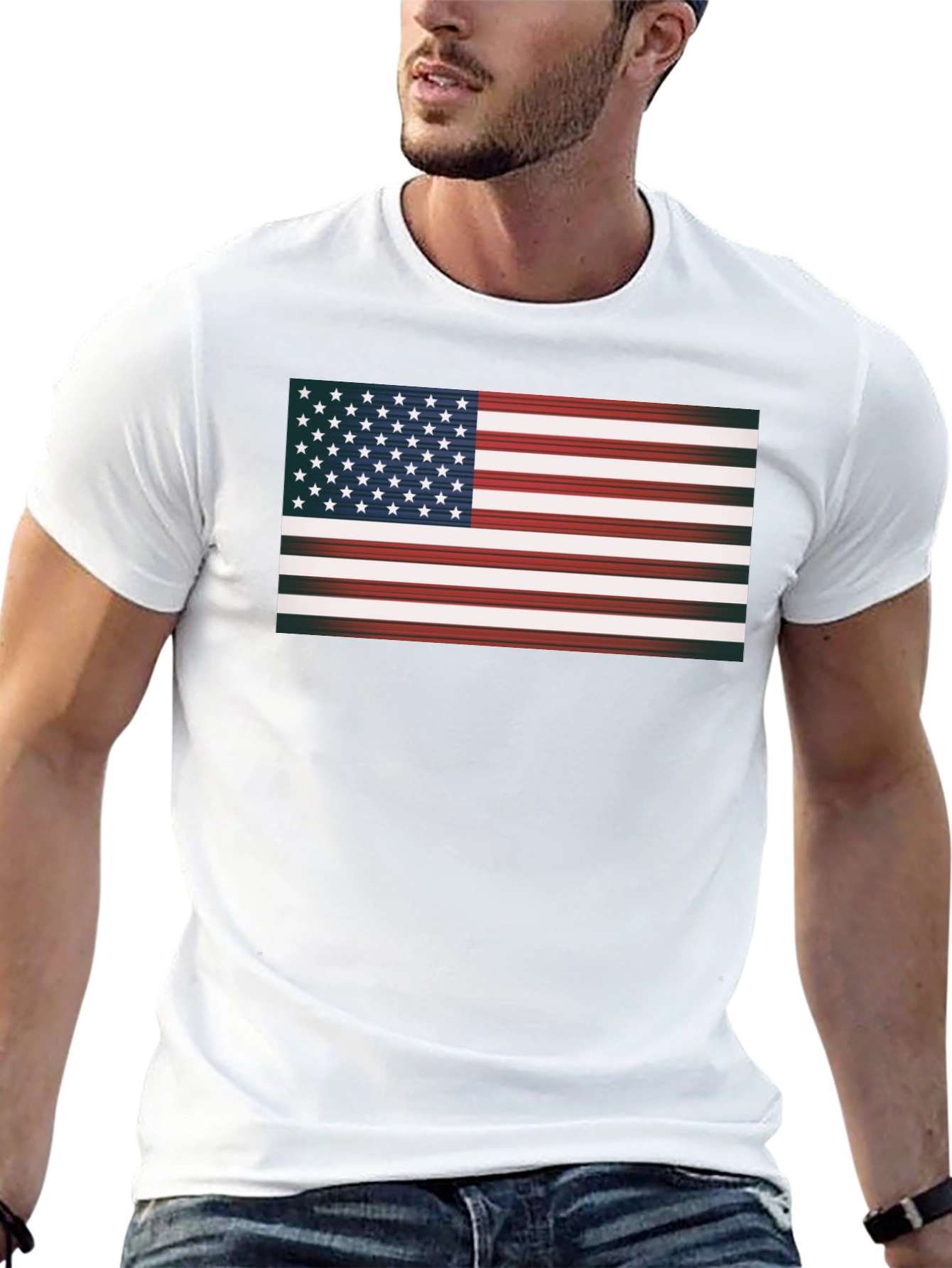American Flag Graphic Black T-Shirt