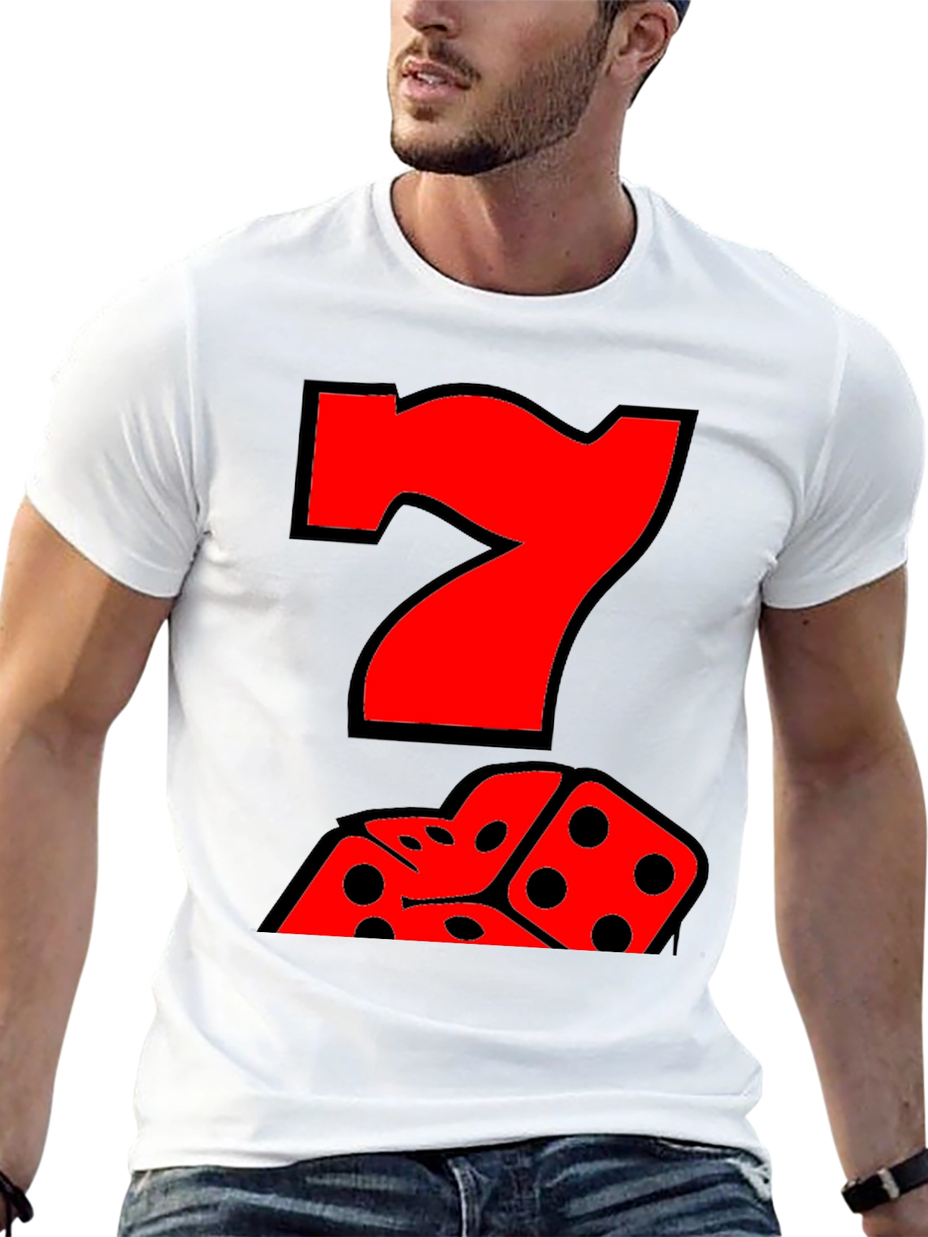Lucky Number 7 Dice Graphic T-Shirt