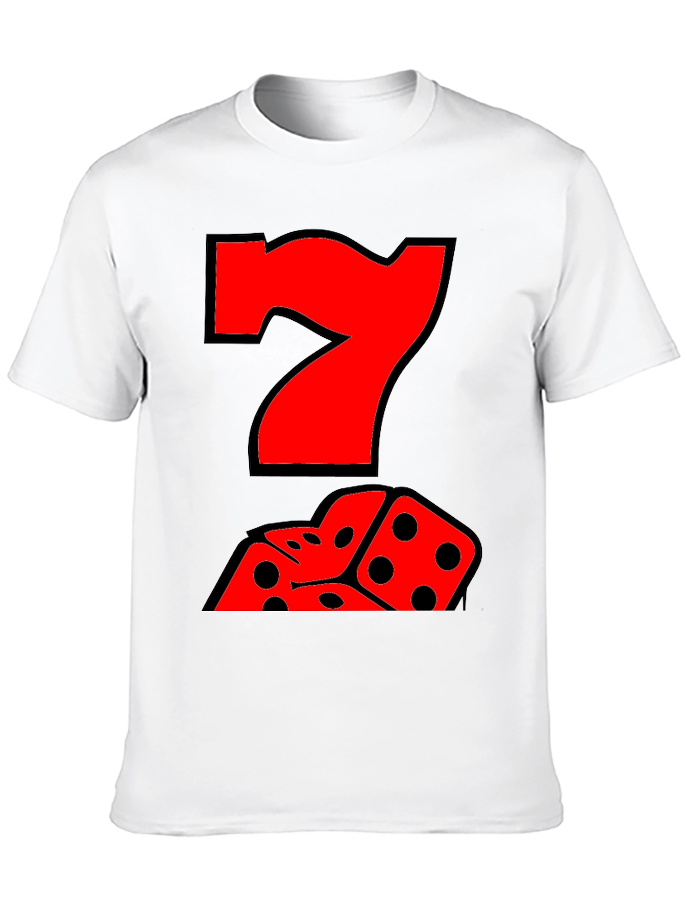 Lucky Number 7 Dice Graphic T-Shirt