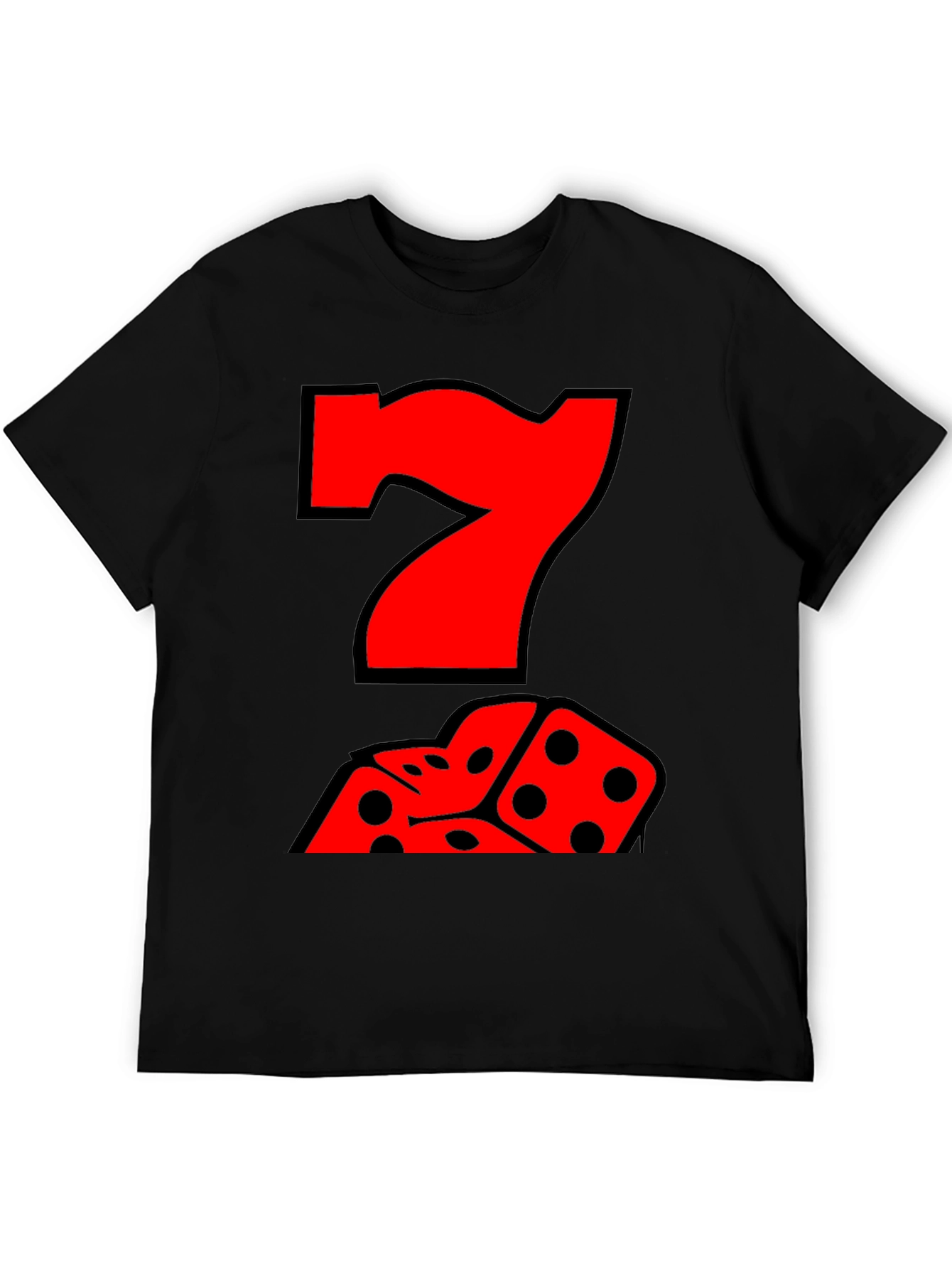 Lucky Number 7 Dice Graphic T-Shirt