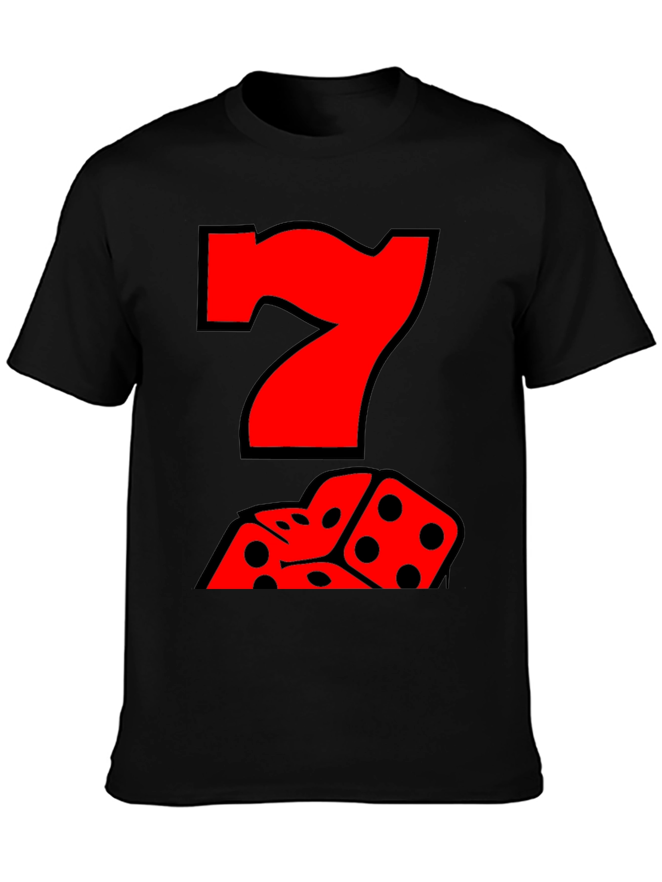 Lucky Number 7 Dice Graphic T-Shirt
