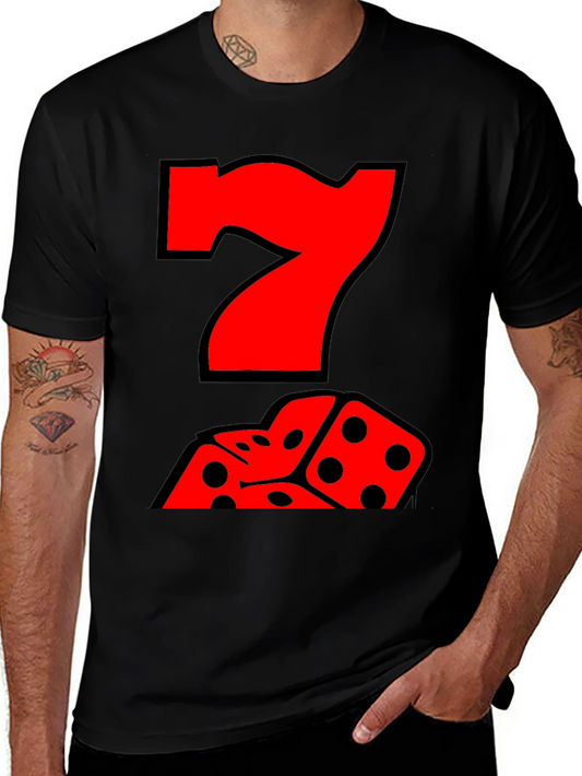 Lucky Number 7 Dice Graphic T-Shirt