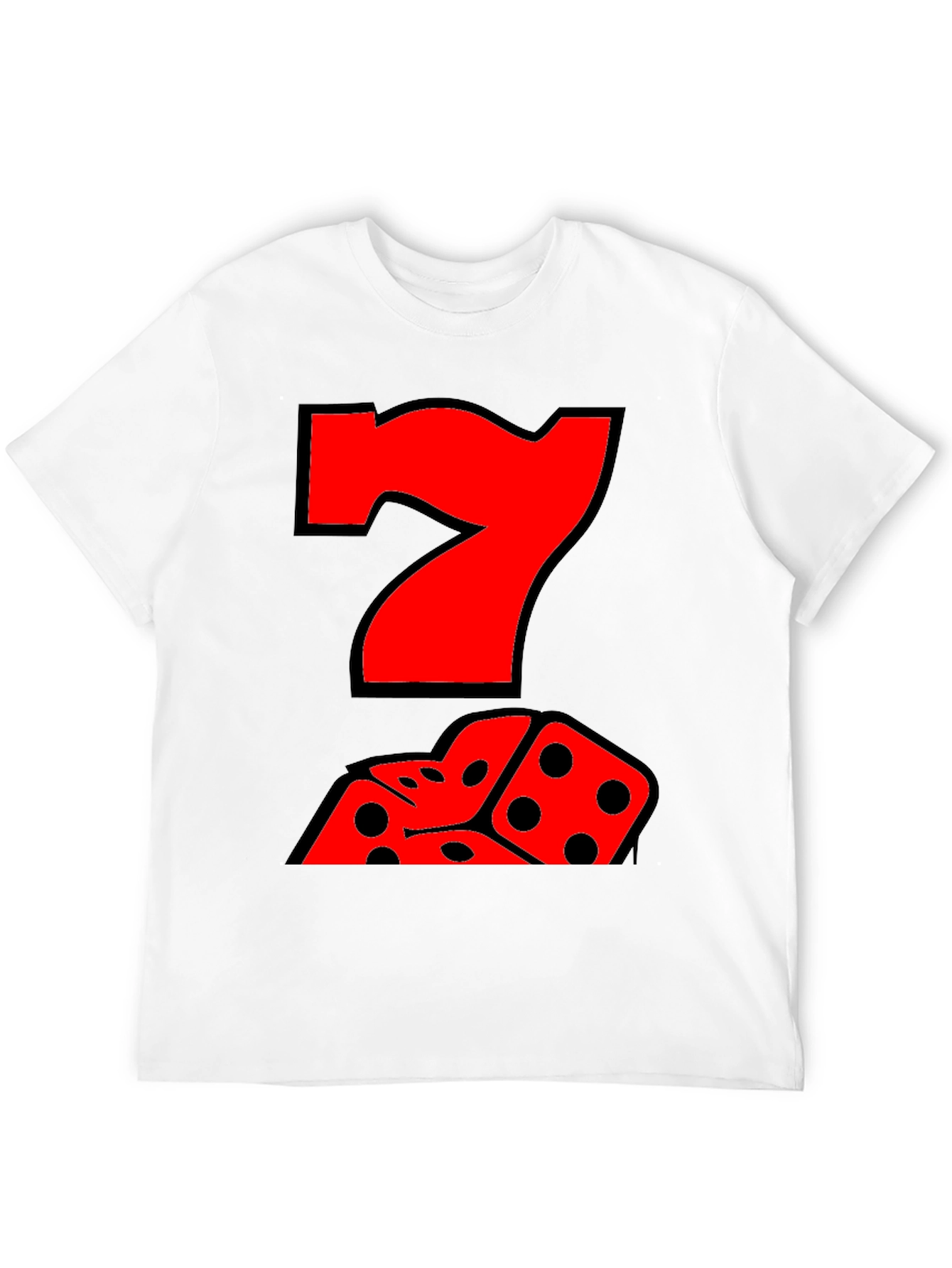 Lucky Number 7 Dice Graphic T-Shirt