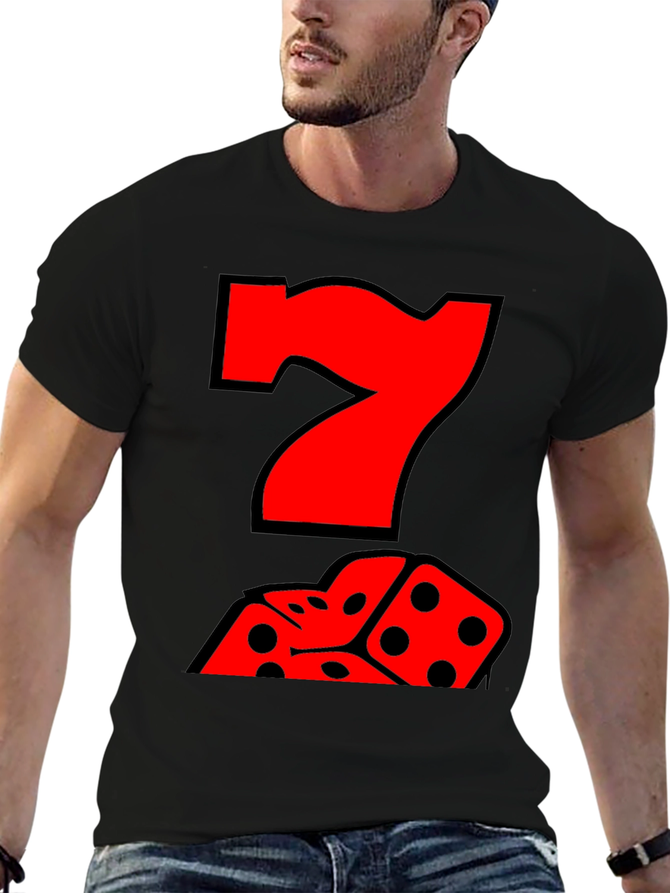 Lucky Number 7 Dice Graphic T-Shirt