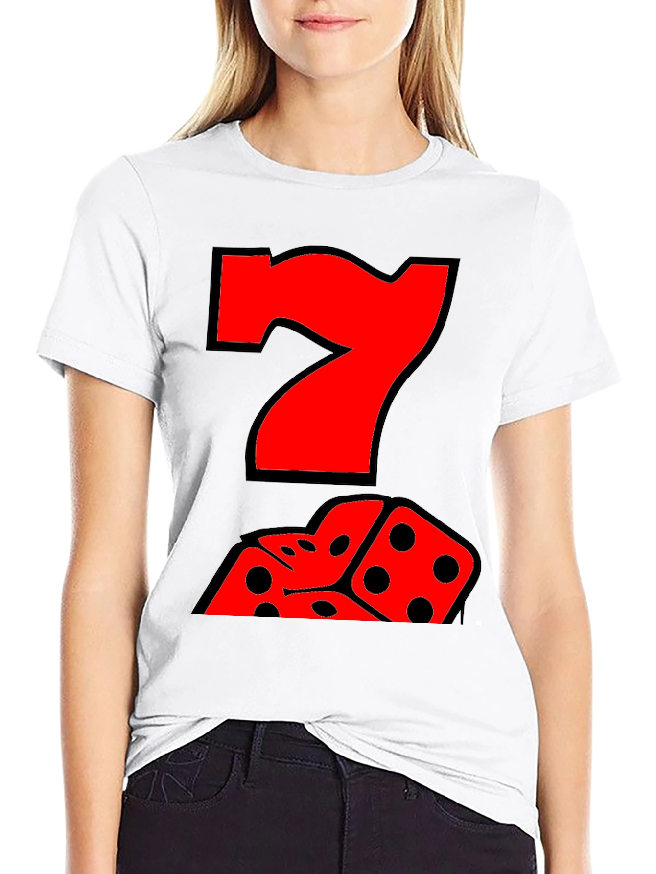 Lucky Number 7 Dice Graphic T-Shirt