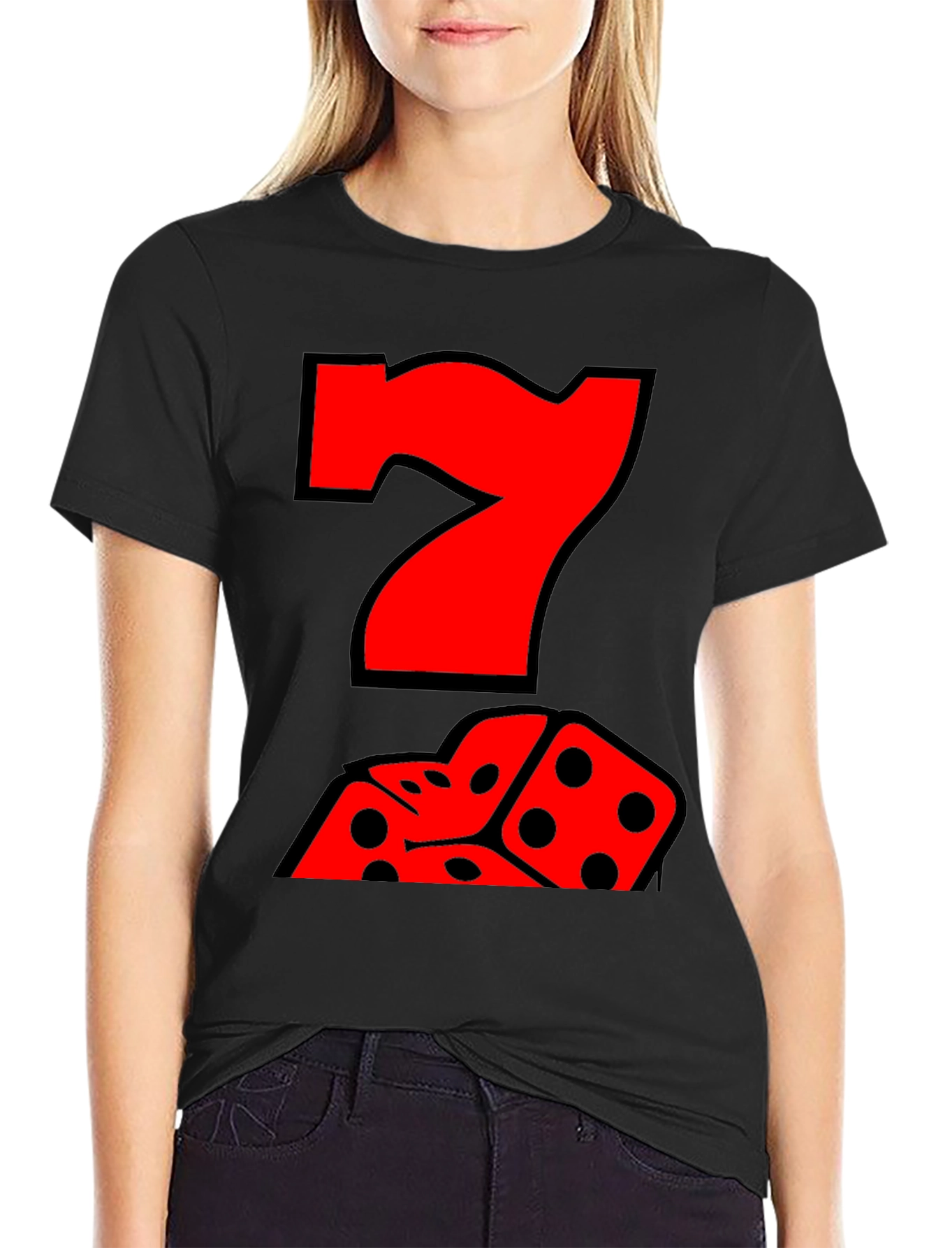 Lucky Number 7 Dice Graphic T-Shirt