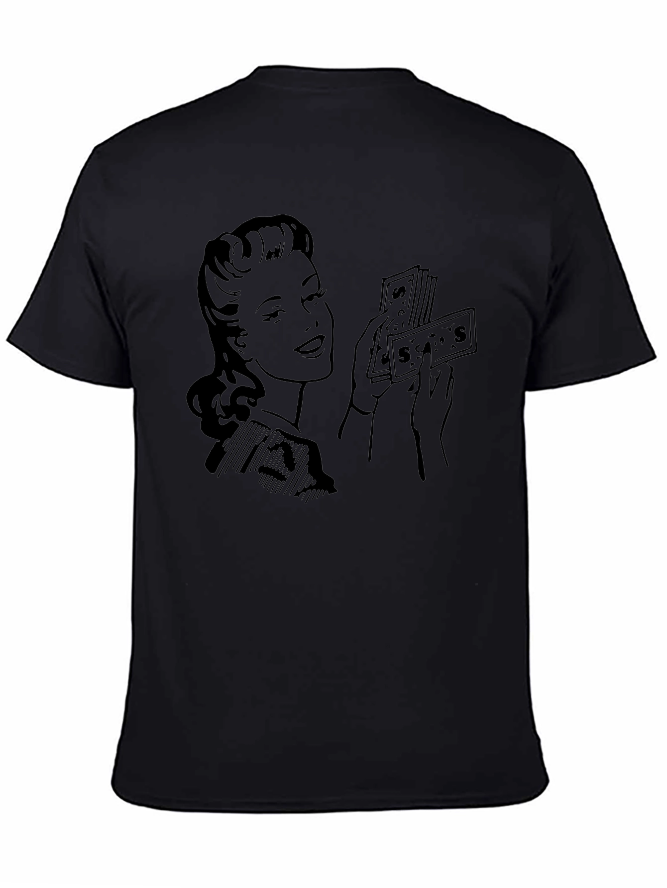 Retro Woman with Money Graphic Tee