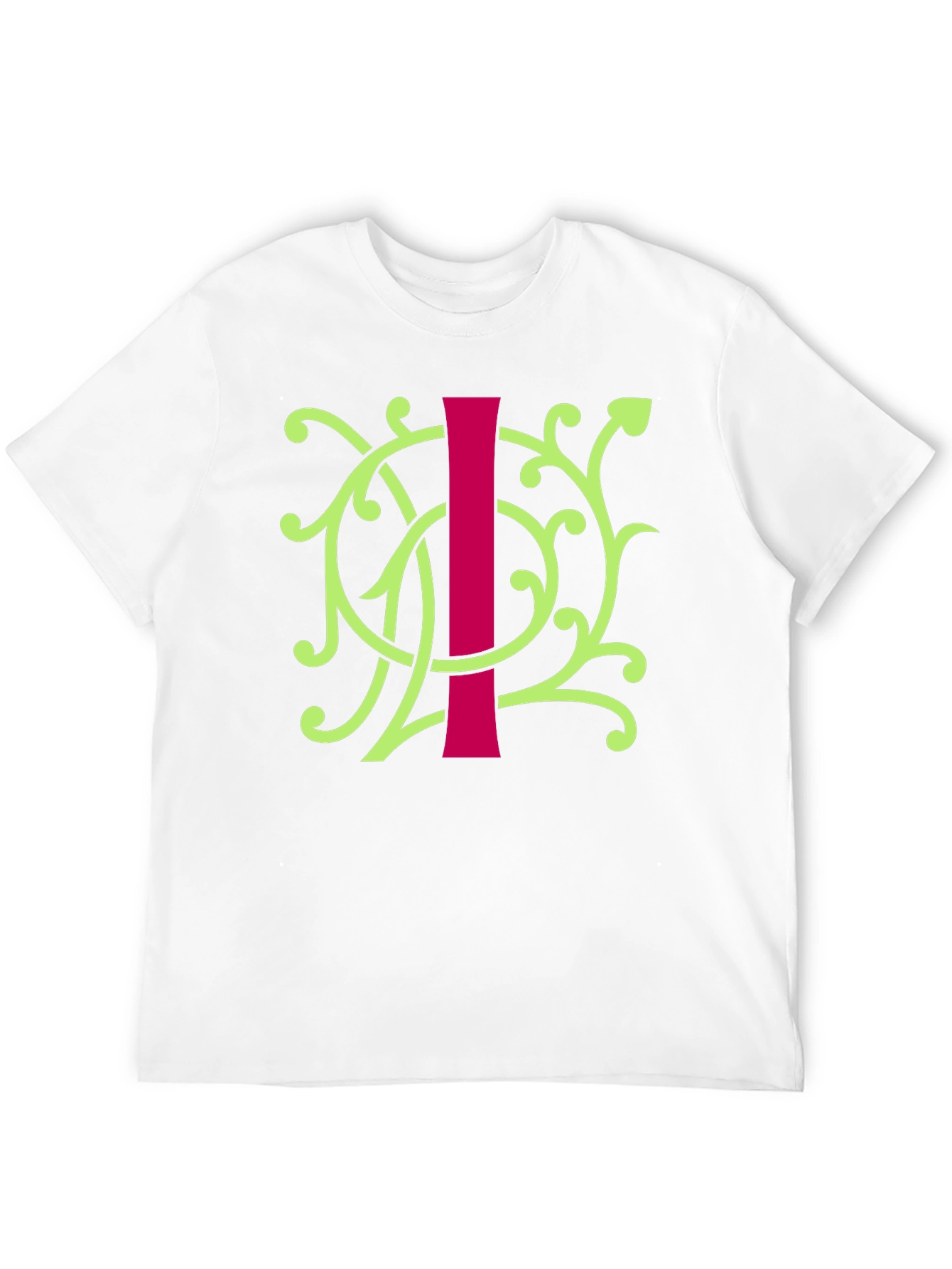 Floral Initial I Graphic Tee - Unique Design