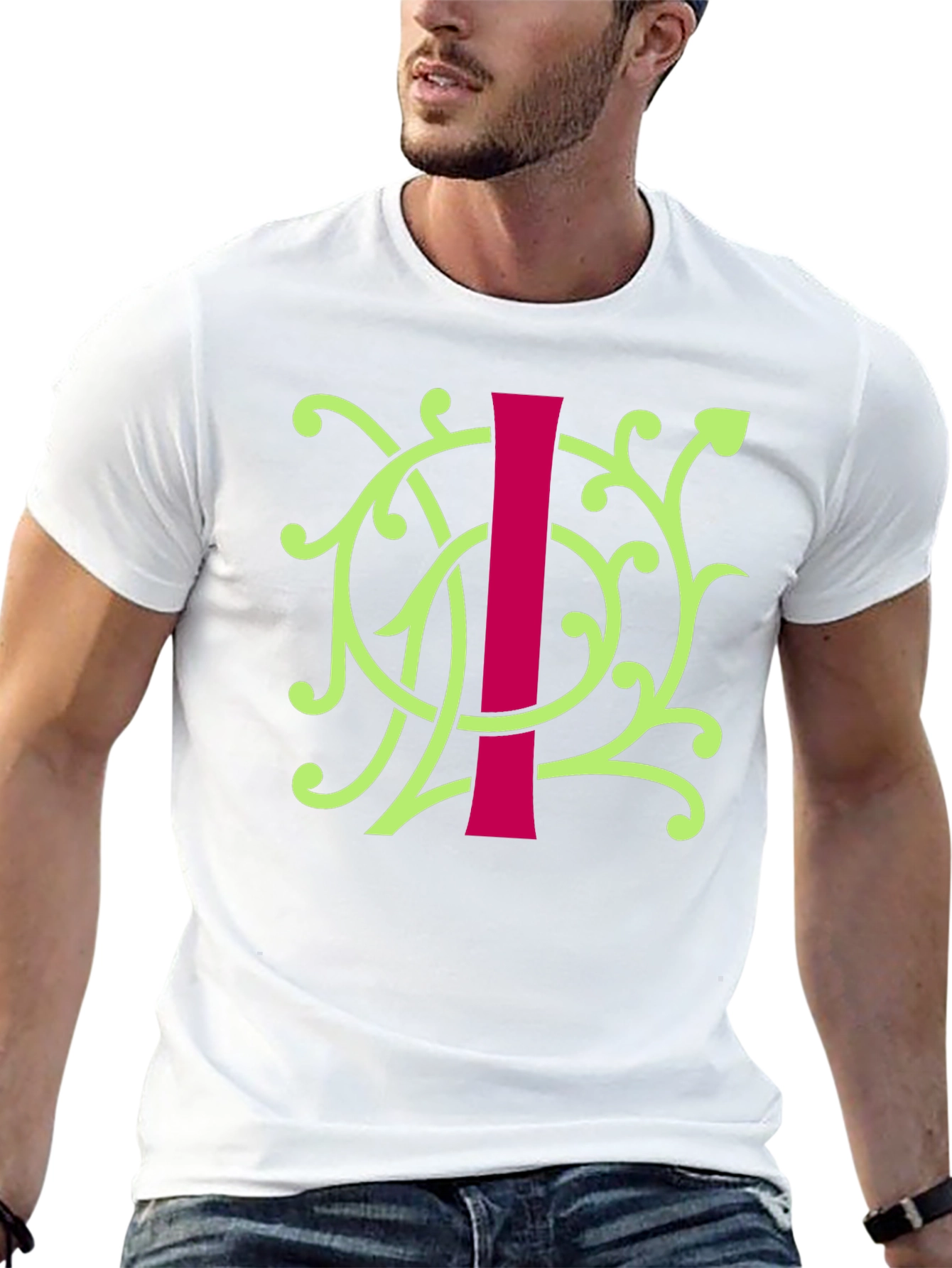 Floral Initial I Graphic Tee - Unique Design