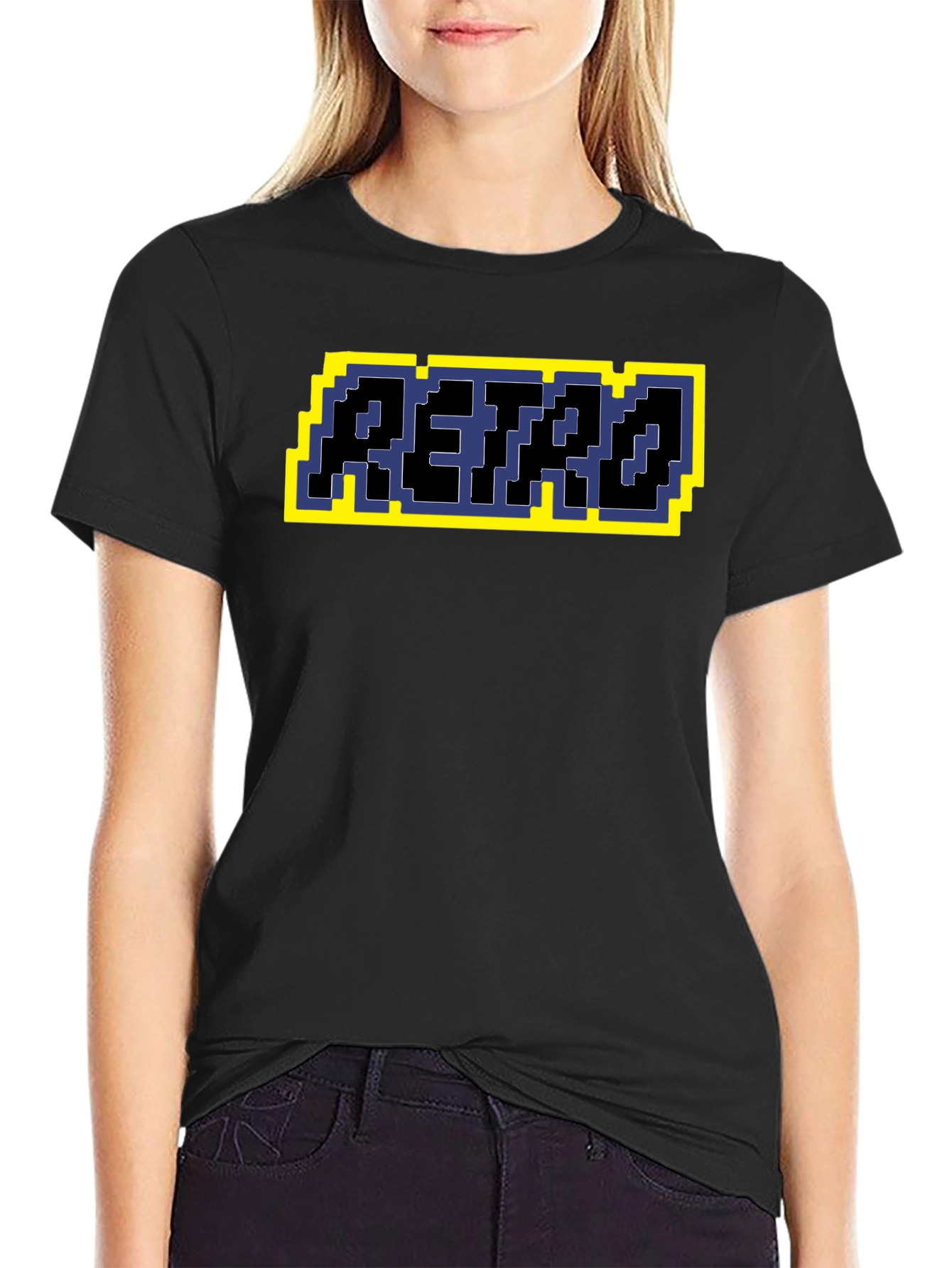 Retro Pixel Art T-Shirt - Black Graphic Tee